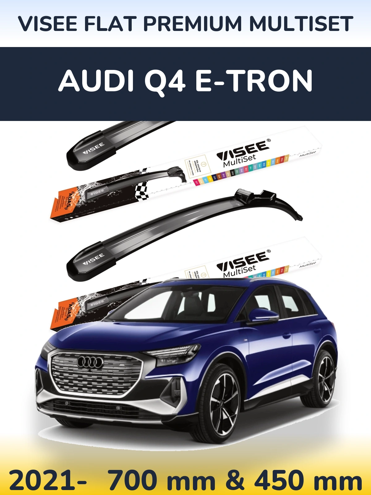 Torkarblad VISEE FLAT PREMIUM MultiSet för Audi Q4 e-tron