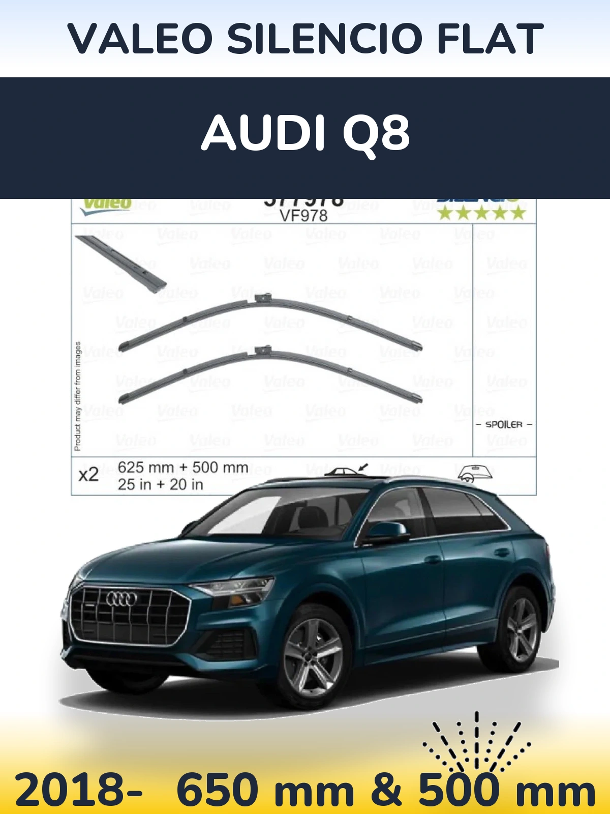 Torkarblad Valeo Silencio Flat för Audi Q8
