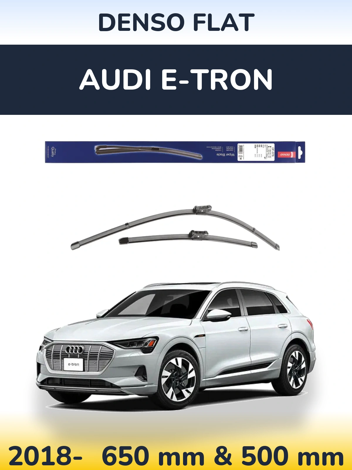 Комплект передніх щіток Denso Flat 630 & 500 мм для Audi e-tron 2018-2026