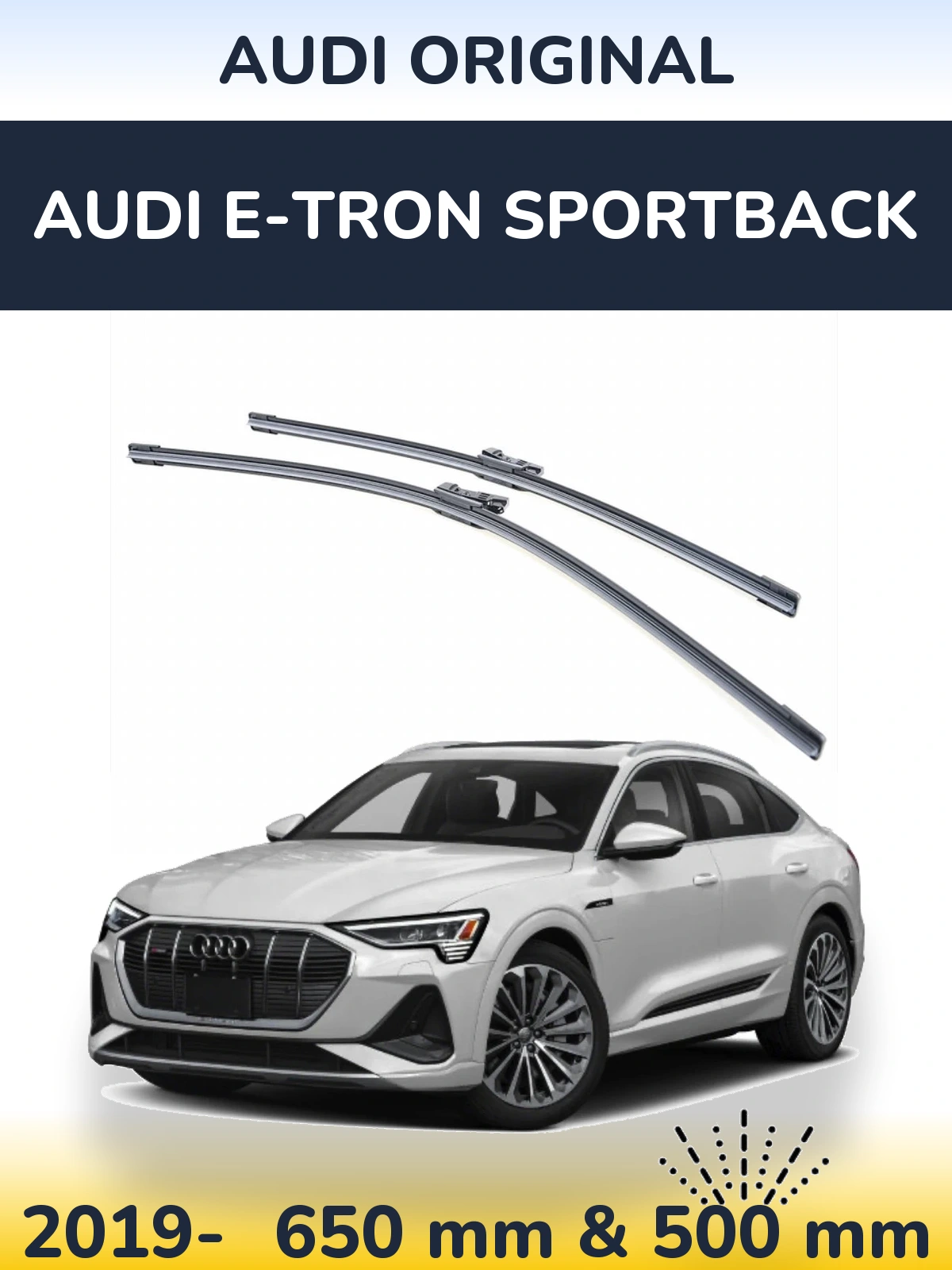 Комплект передніх щіток Audi OEM Audi Original 650 & 500 мм для Audi e-tron Sportback 2019-2026