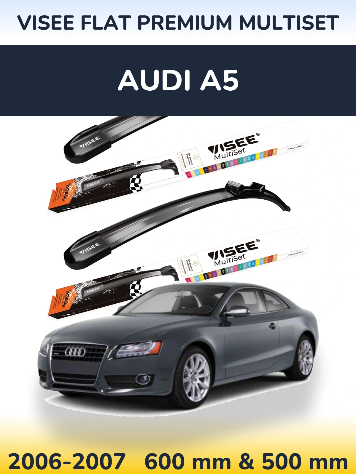 Torkarblad VISEE FLAT PREMIUM MultiSet för Audi A5