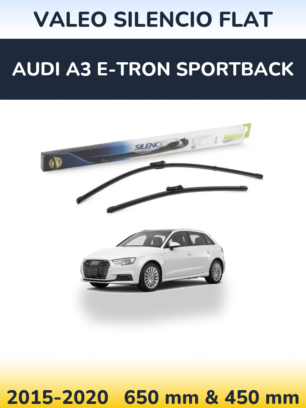 Torkarblad Valeo Silencio Flat för Audi A3 e-tron Sportback