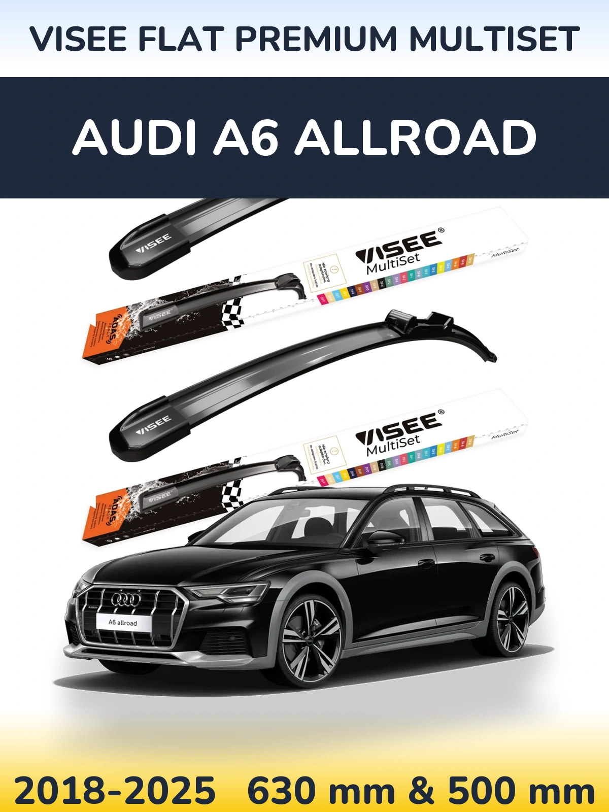 Torkarblad VISEE FLAT PREMIUM MultiSet för Audi A6 Allroad