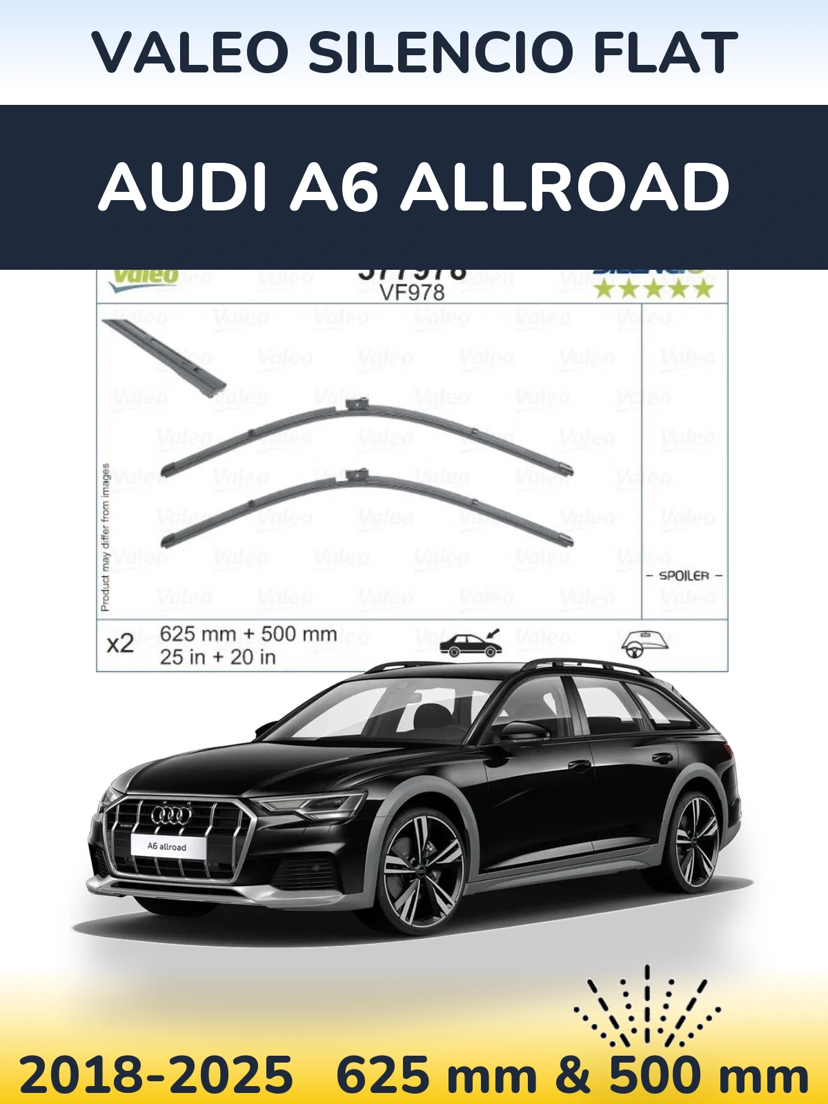 Torkarblad Valeo Silencio Flat för Audi A6 Allroad