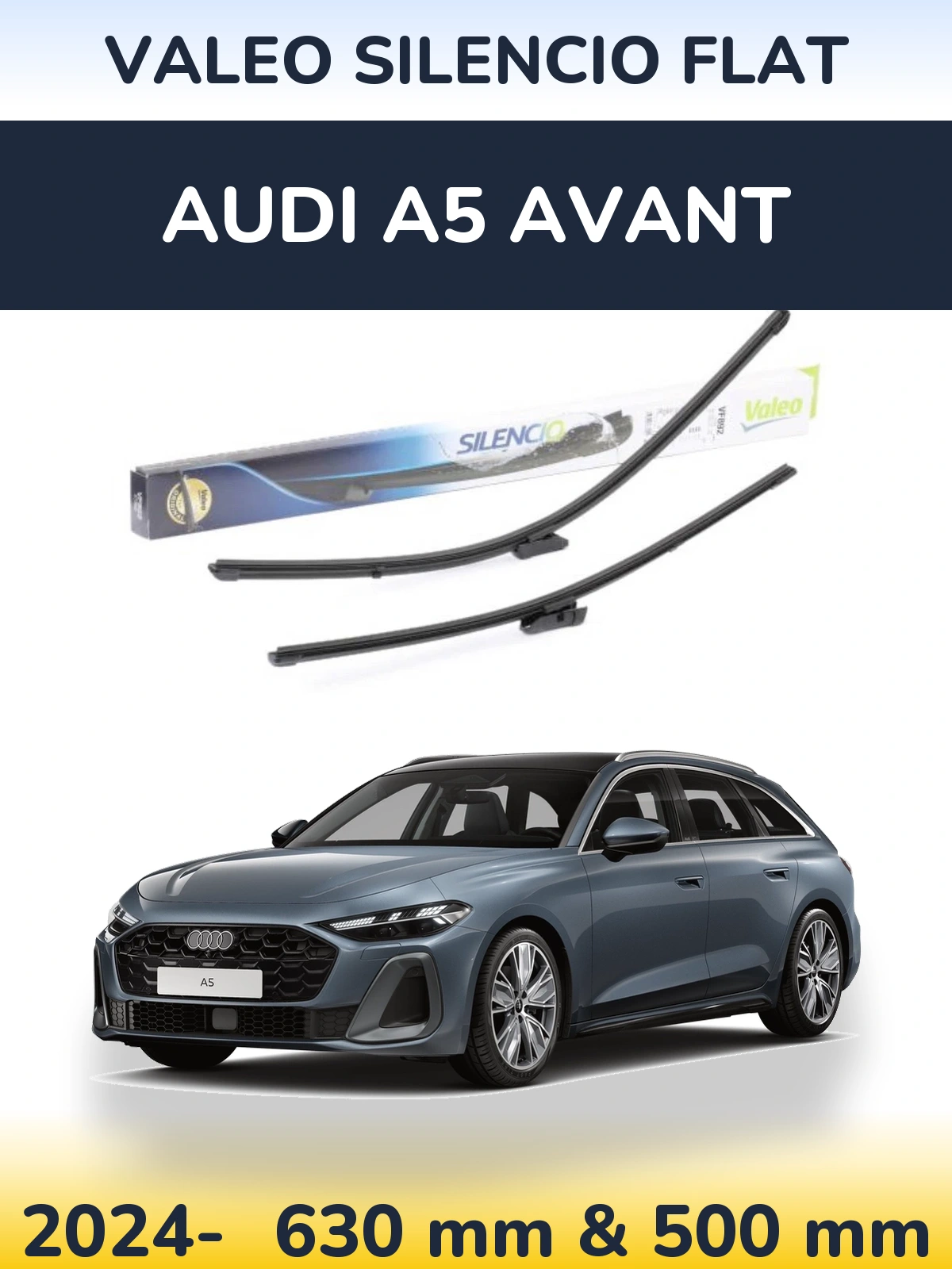Torkarblad Valeo Silencio Flat för Audi A5 Avant