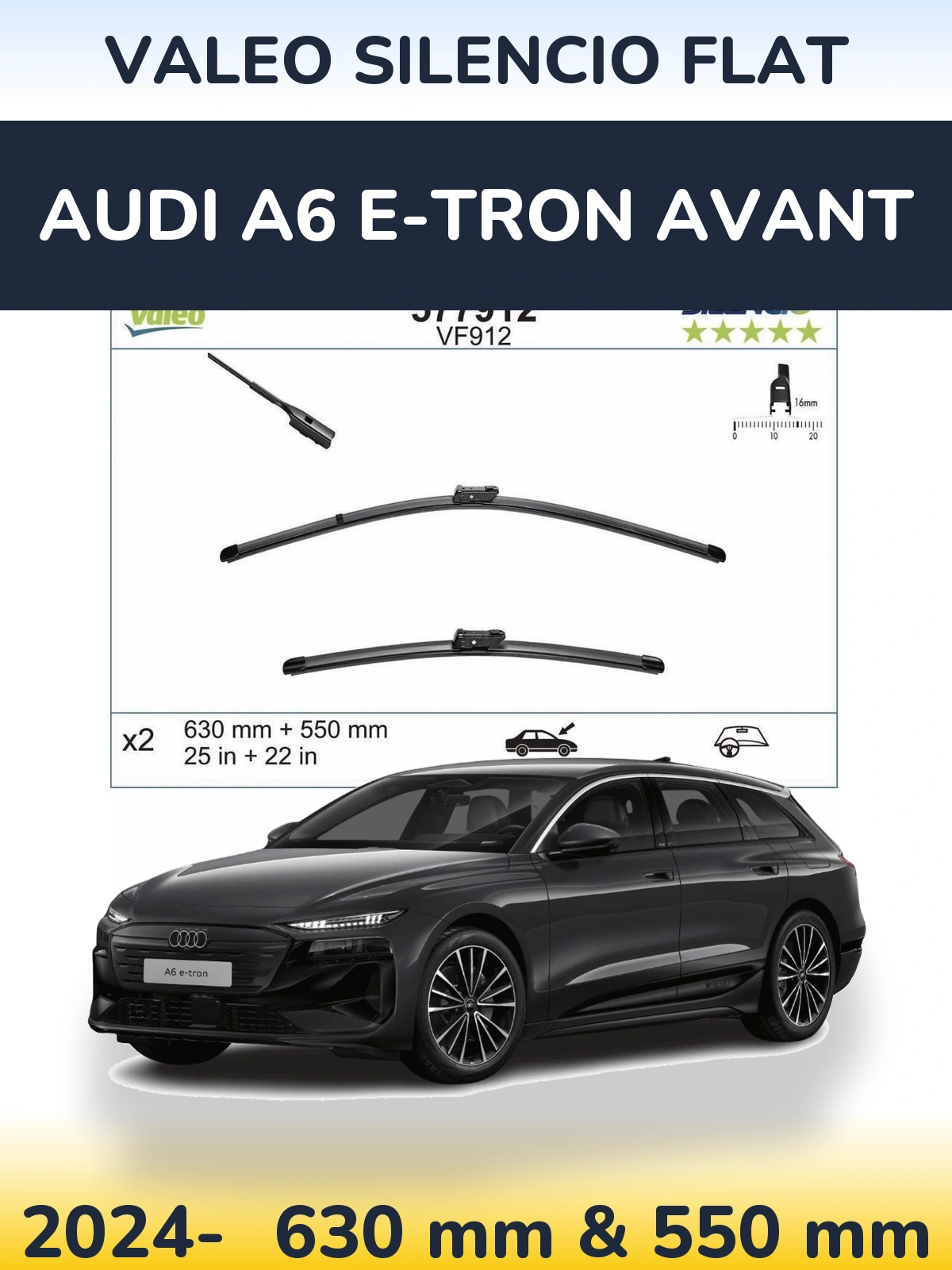 Torkarblad Valeo Silencio Flat för Audi A6 e-tron Avant