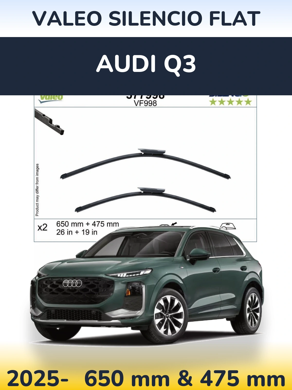 Torkarblad Valeo Silencio Flat för Audi Q3