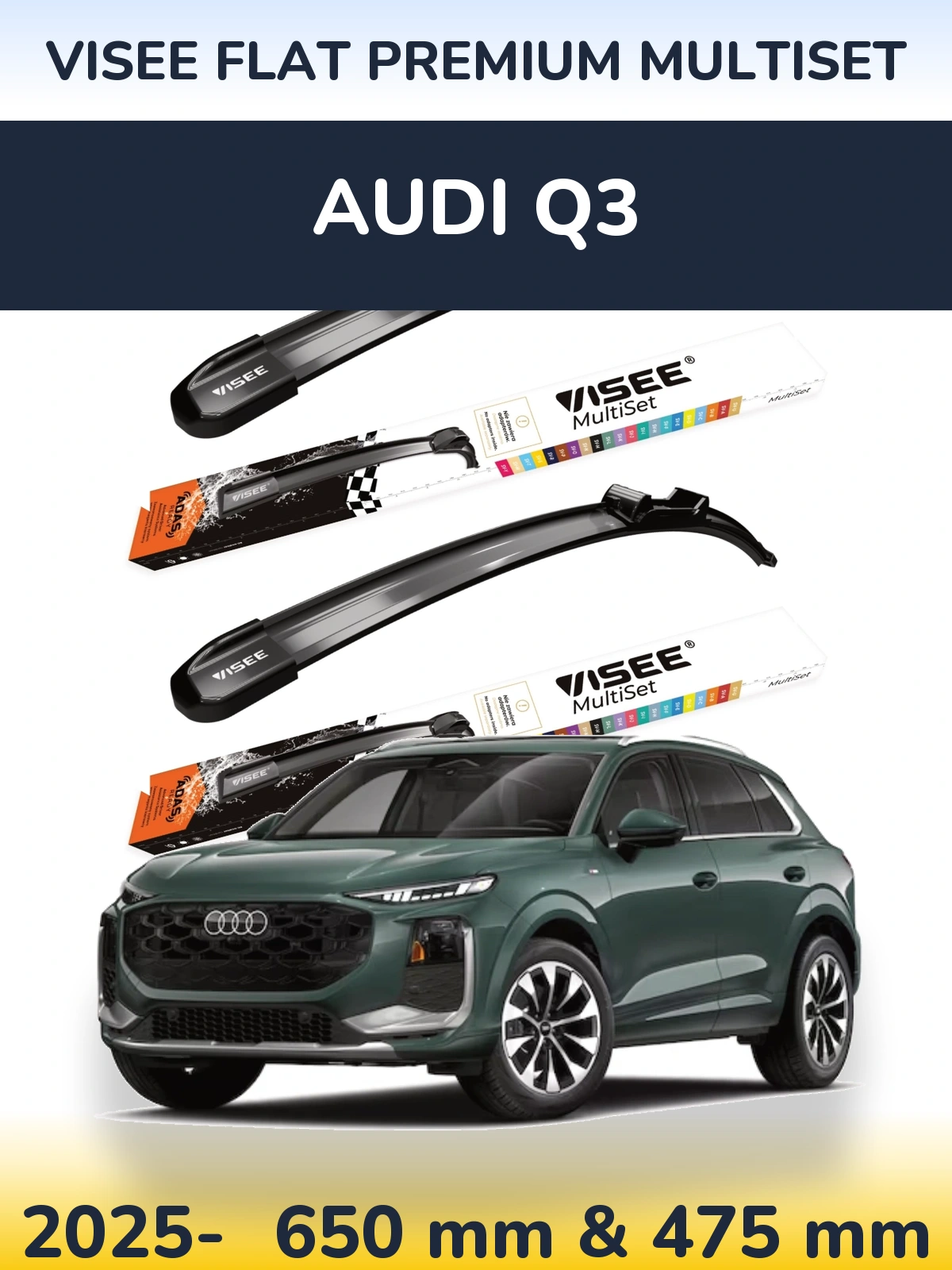 Torkarblad VISEE FLAT PREMIUM MultiSet för Audi Q3
