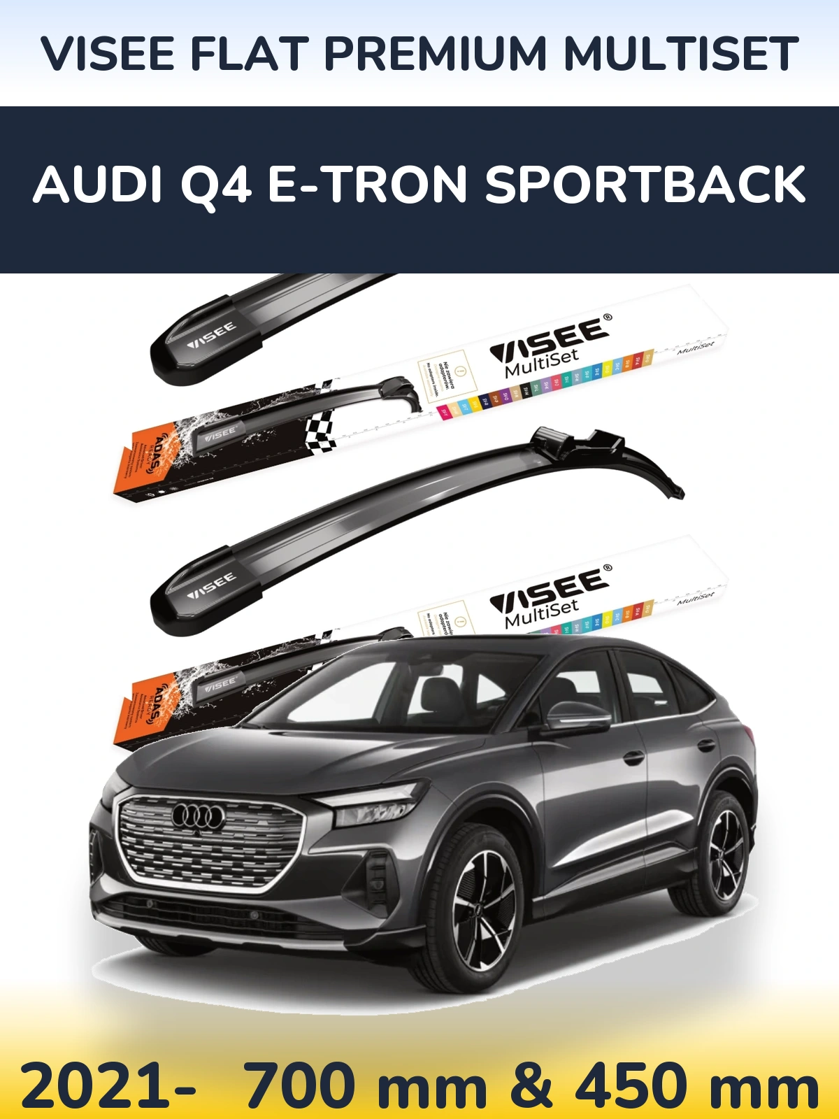 Torkarblad VISEE FLAT PREMIUM MultiSet för Audi Q4 e-tron Sportback