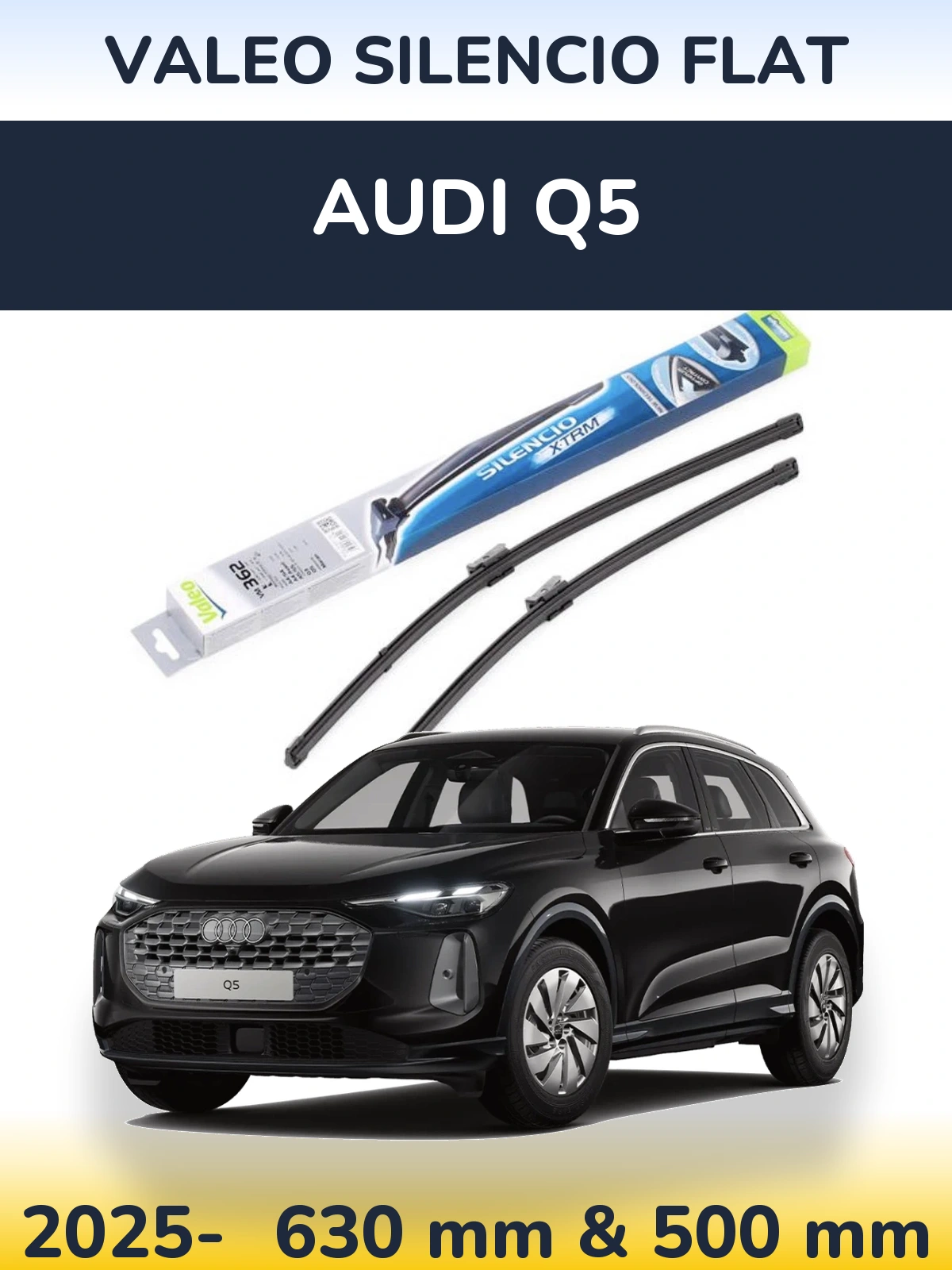 Комплект передних дворников Valeo Silencio Flat 600 & 500 мм для Audi Q5 2025-2026