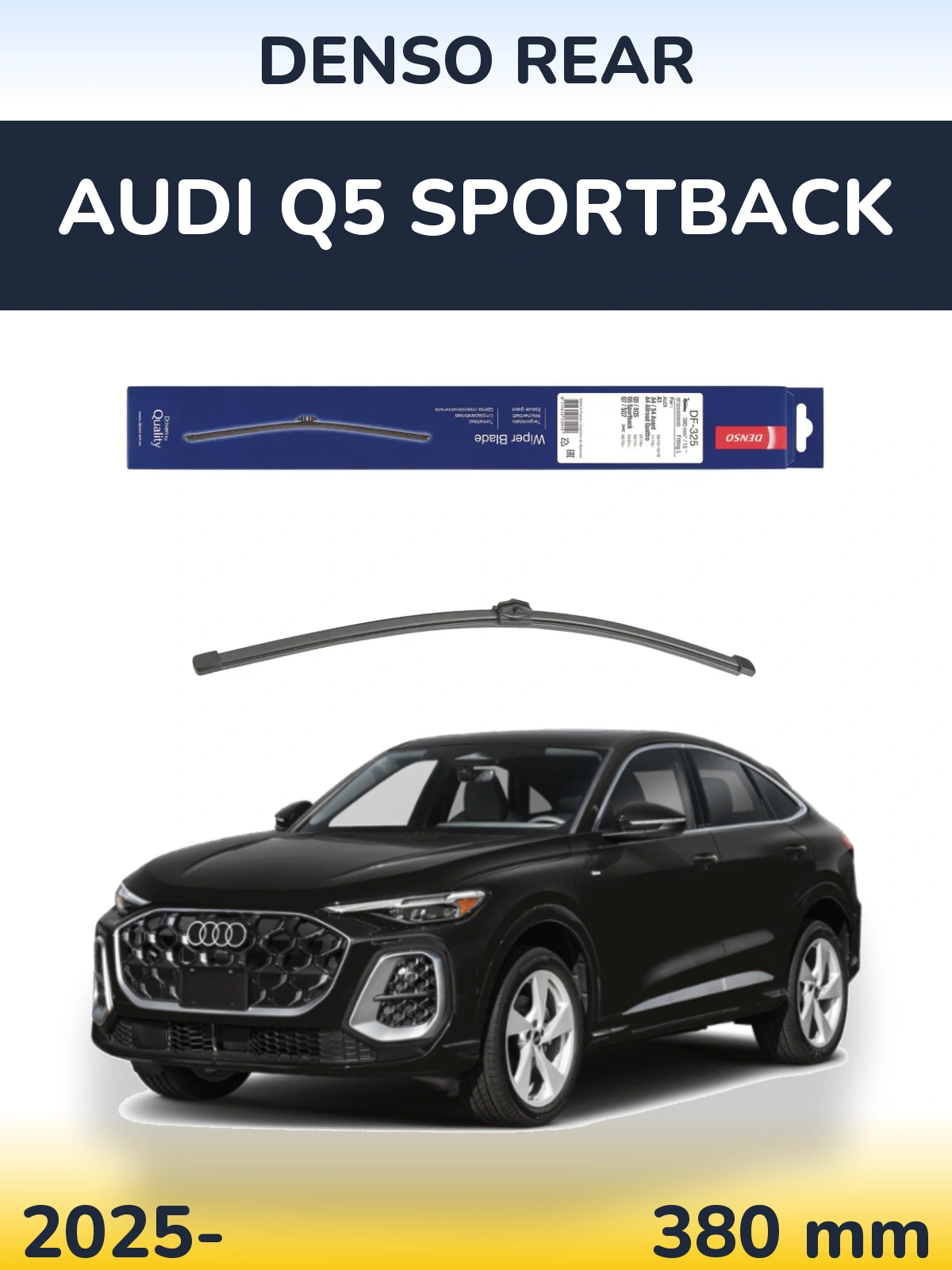 Rear wiper blade Denso Rear 380 mm for Audi Q5 Sportback 2025-2026