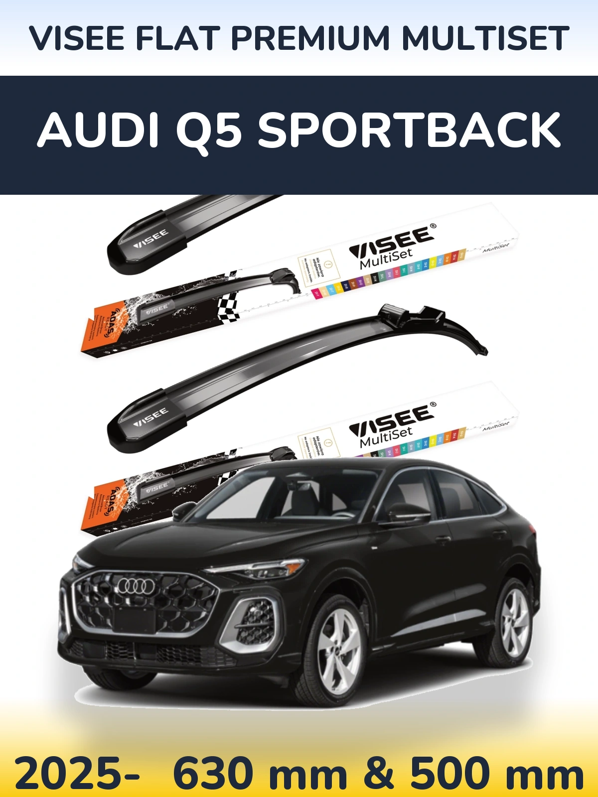 Torkarblad VISEE FLAT PREMIUM MultiSet för Audi Q5 Sportback
