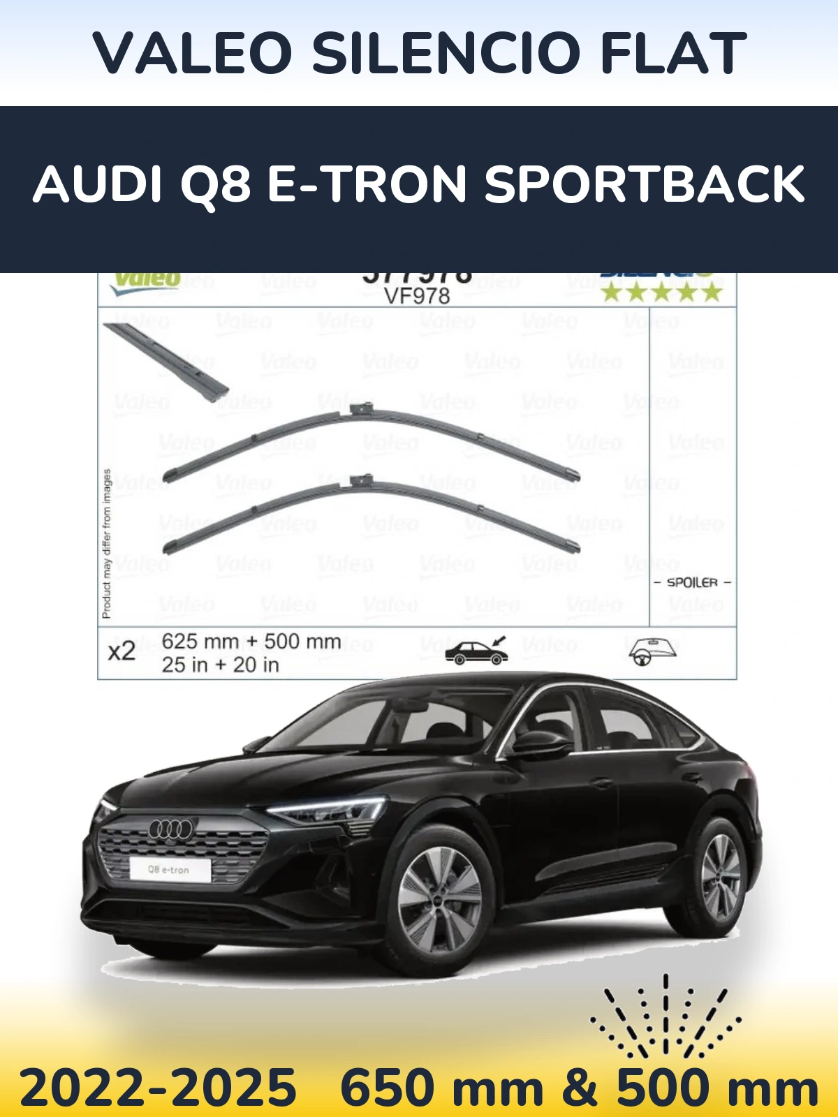 Torkarblad Valeo Silencio Flat för Audi Q8 e-tron Sportback