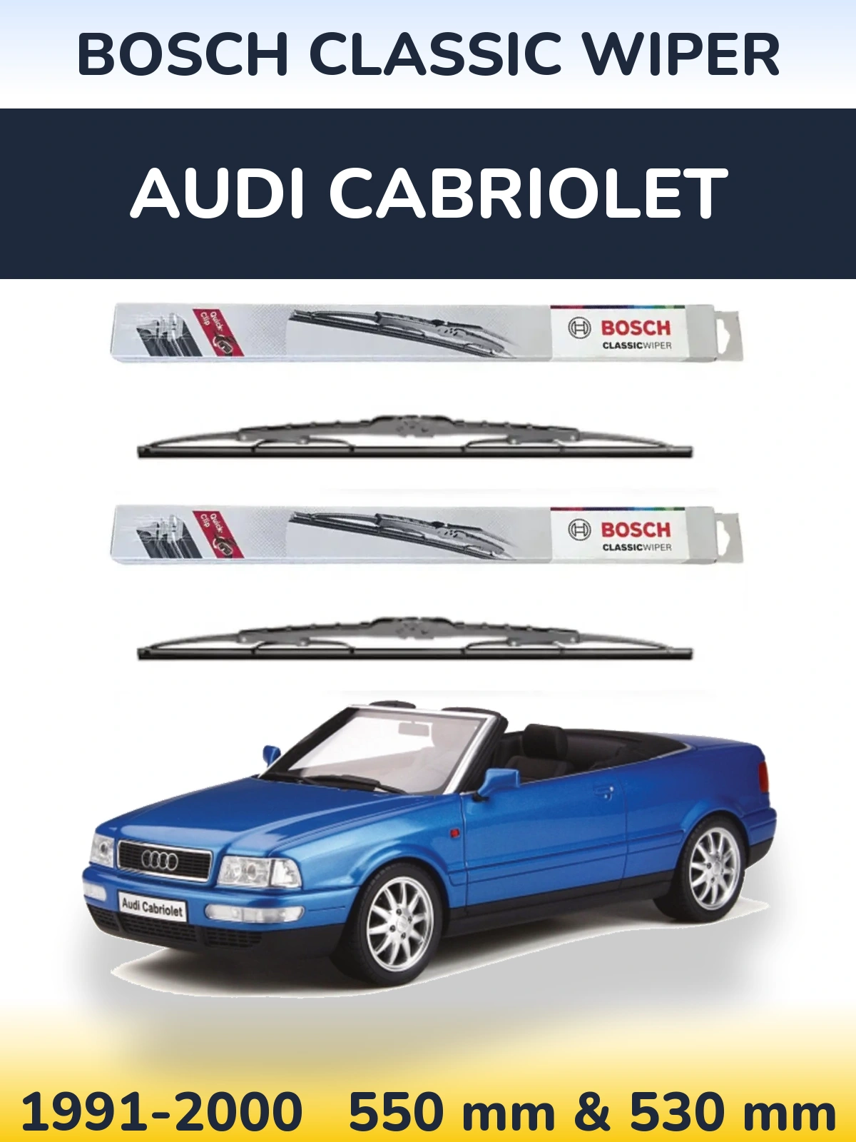 Torkarblad BOSCH Classic Wiper för Audi Cabriolet