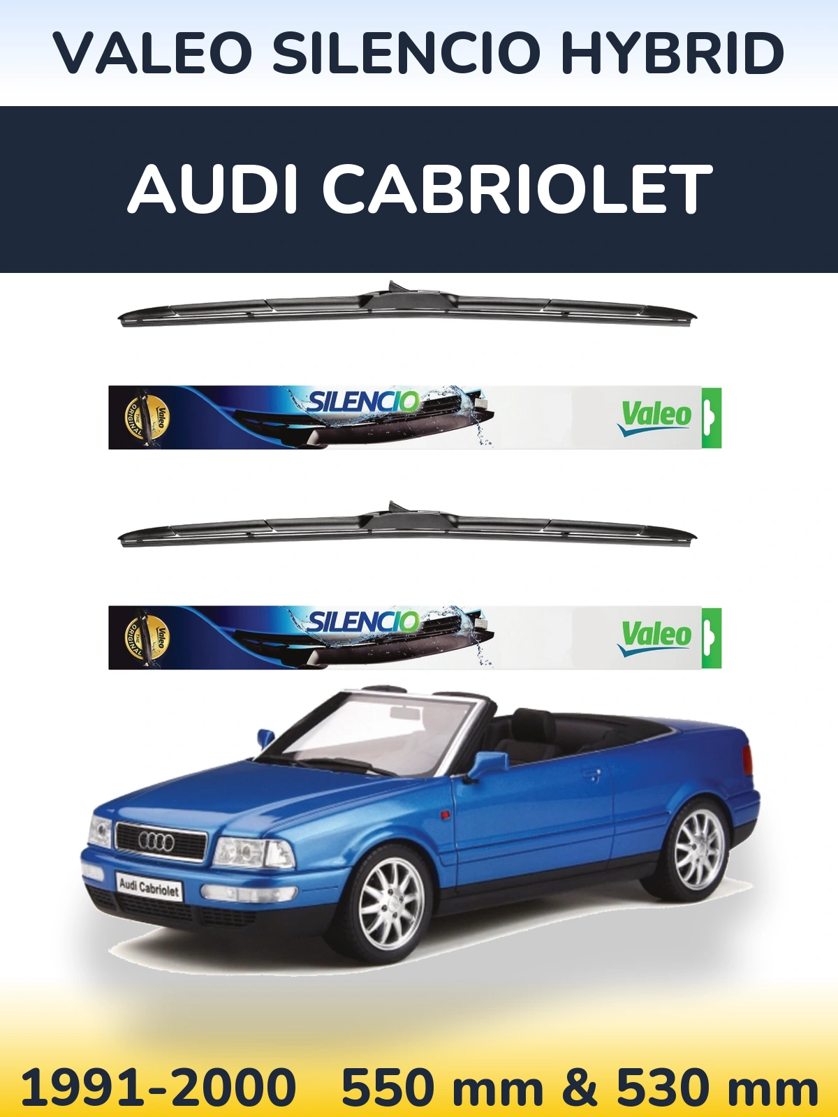 Torkarblad Valeo Silencio Hybrid för Audi Cabriolet