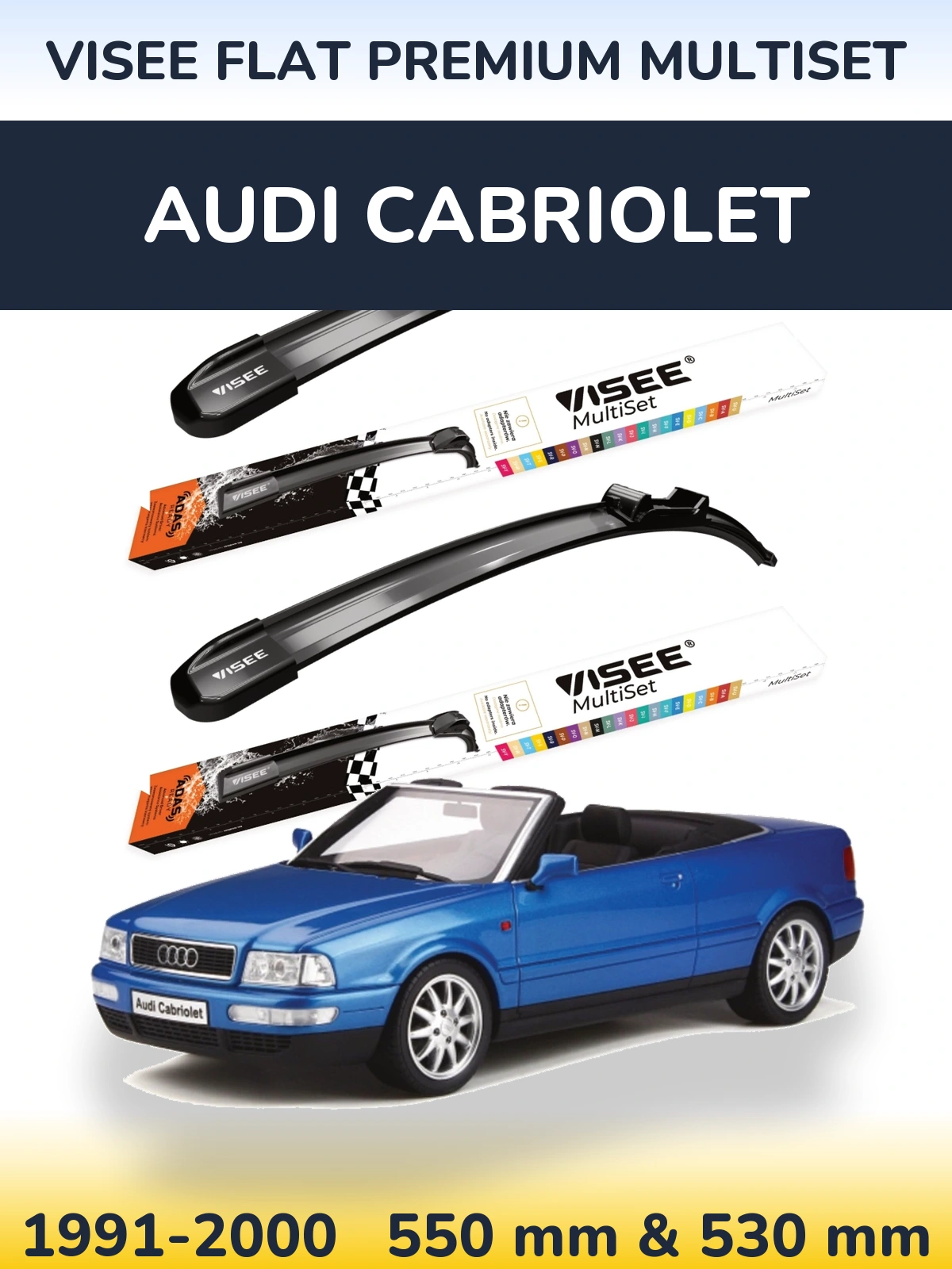 Torkarblad VISEE FLAT PREMIUM MultiSet för Audi Cabriolet