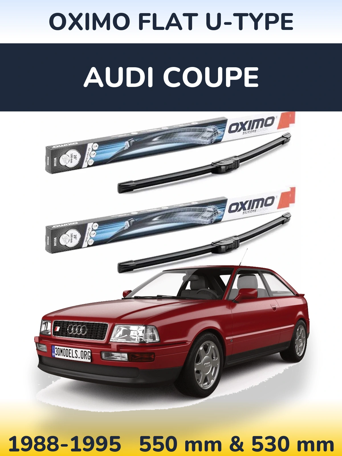 Torkarblad Oximo Flat U-type för Audi Coupe