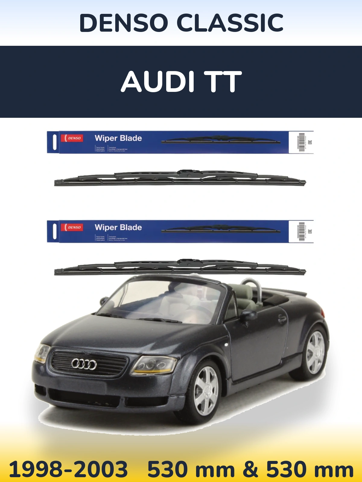 Комплект передних дворников Denso Classic 530 & 530 мм для Audi TT 1998-2003