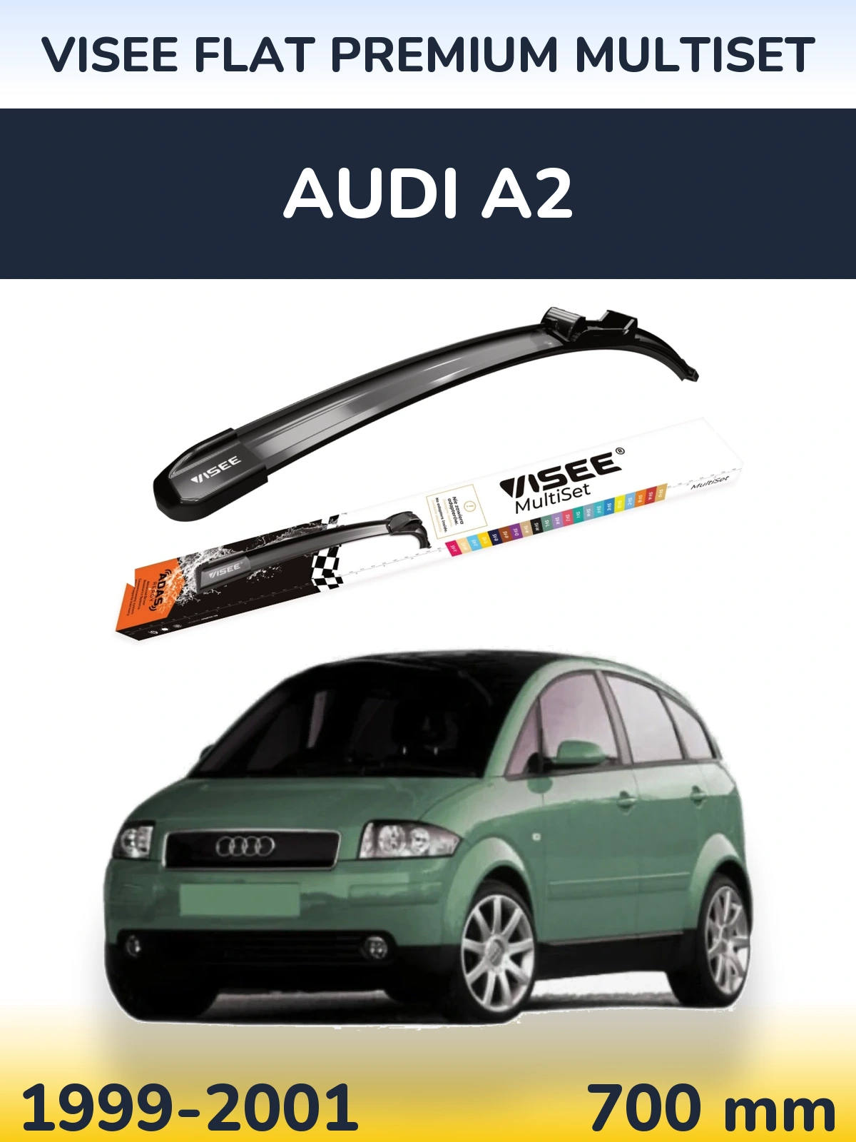 Torkarblad VISEE FLAT PREMIUM MultiSet för Audi A2
