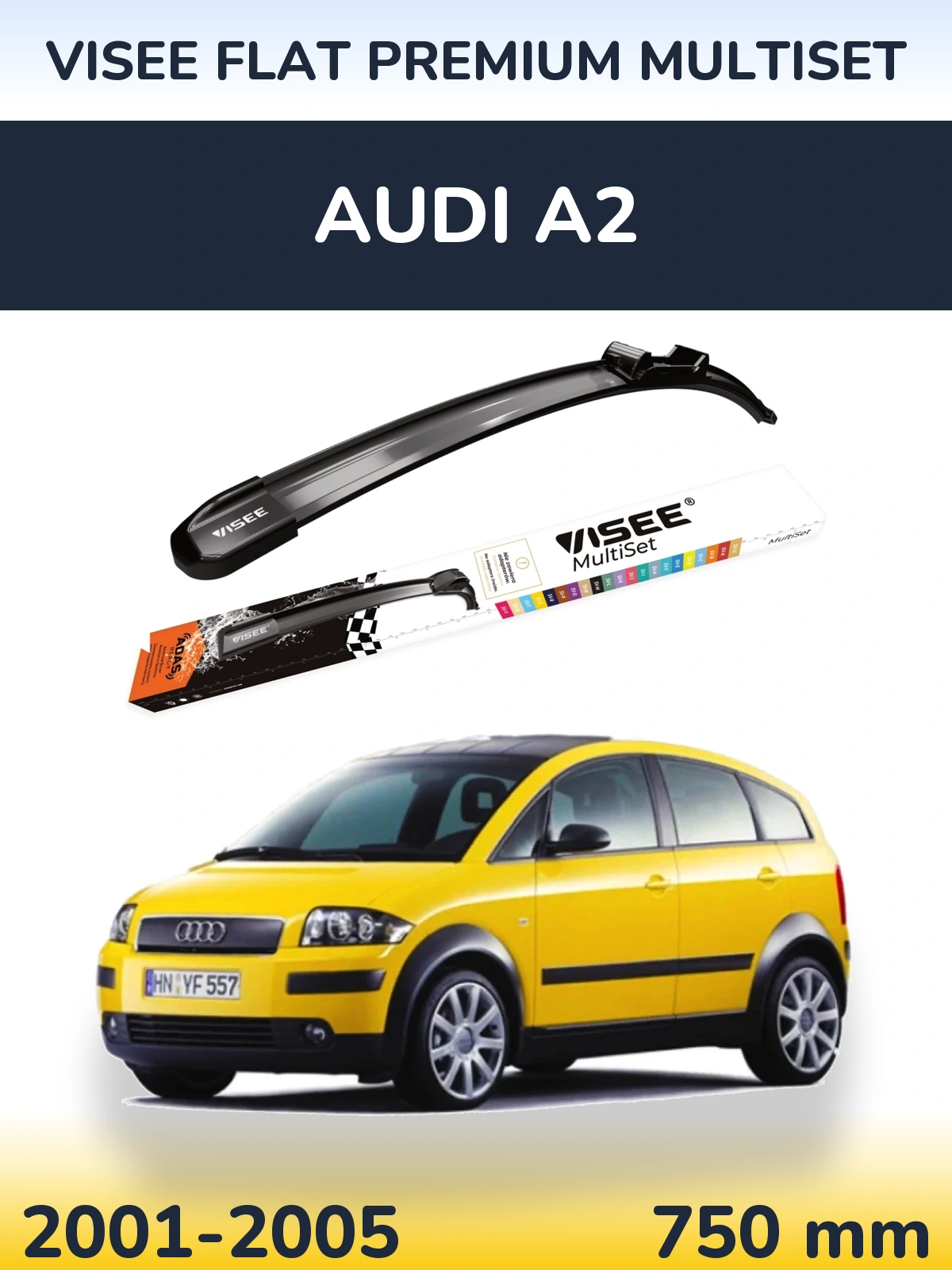 Torkarblad VISEE FLAT PREMIUM MultiSet för Audi A2