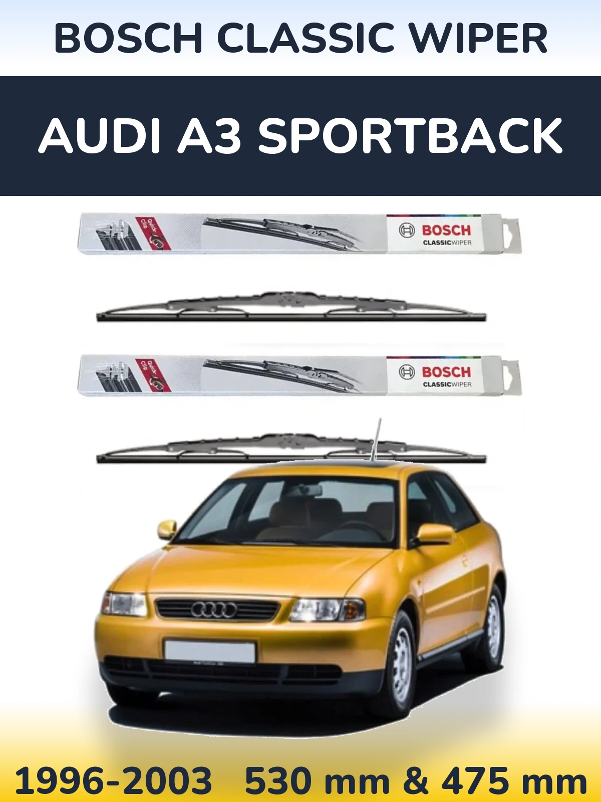 Torkarblad BOSCH Classic Wiper för Audi A3 Sportback