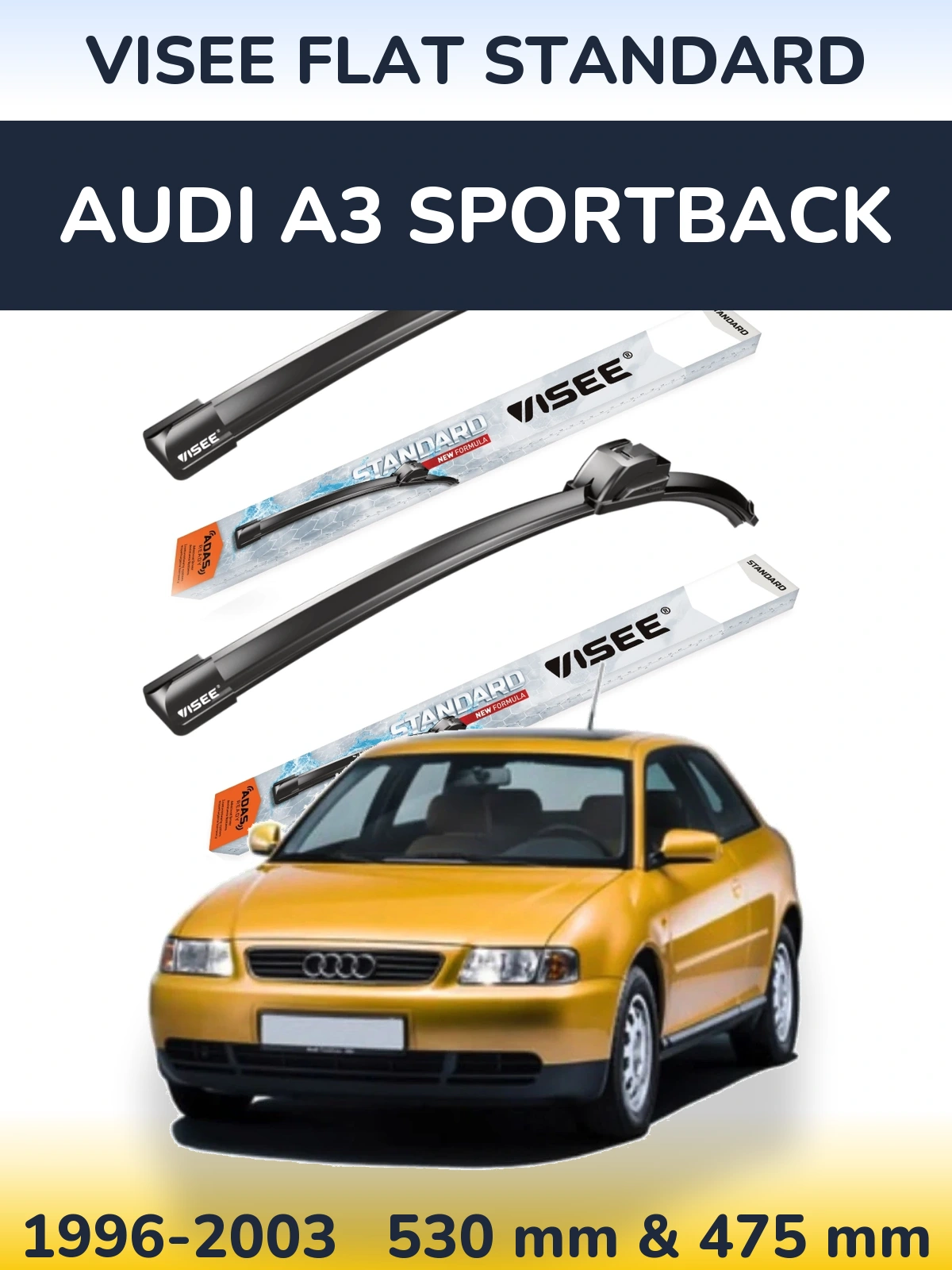 Torkarblad VISEE FLAT STANDARD för Audi A3 Sportback
