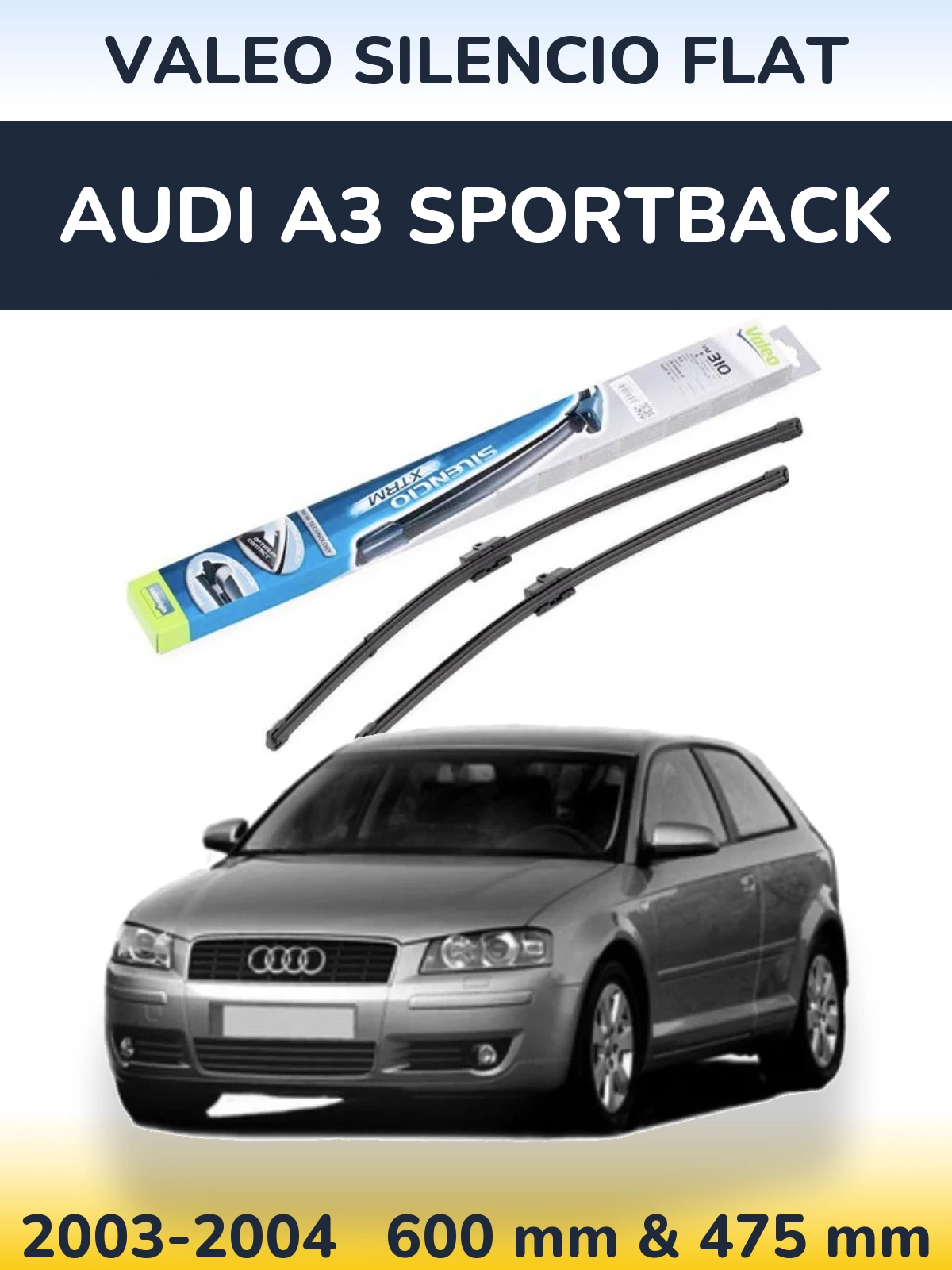 Torkarblad Valeo Silencio Flat för Audi A3 Sportback