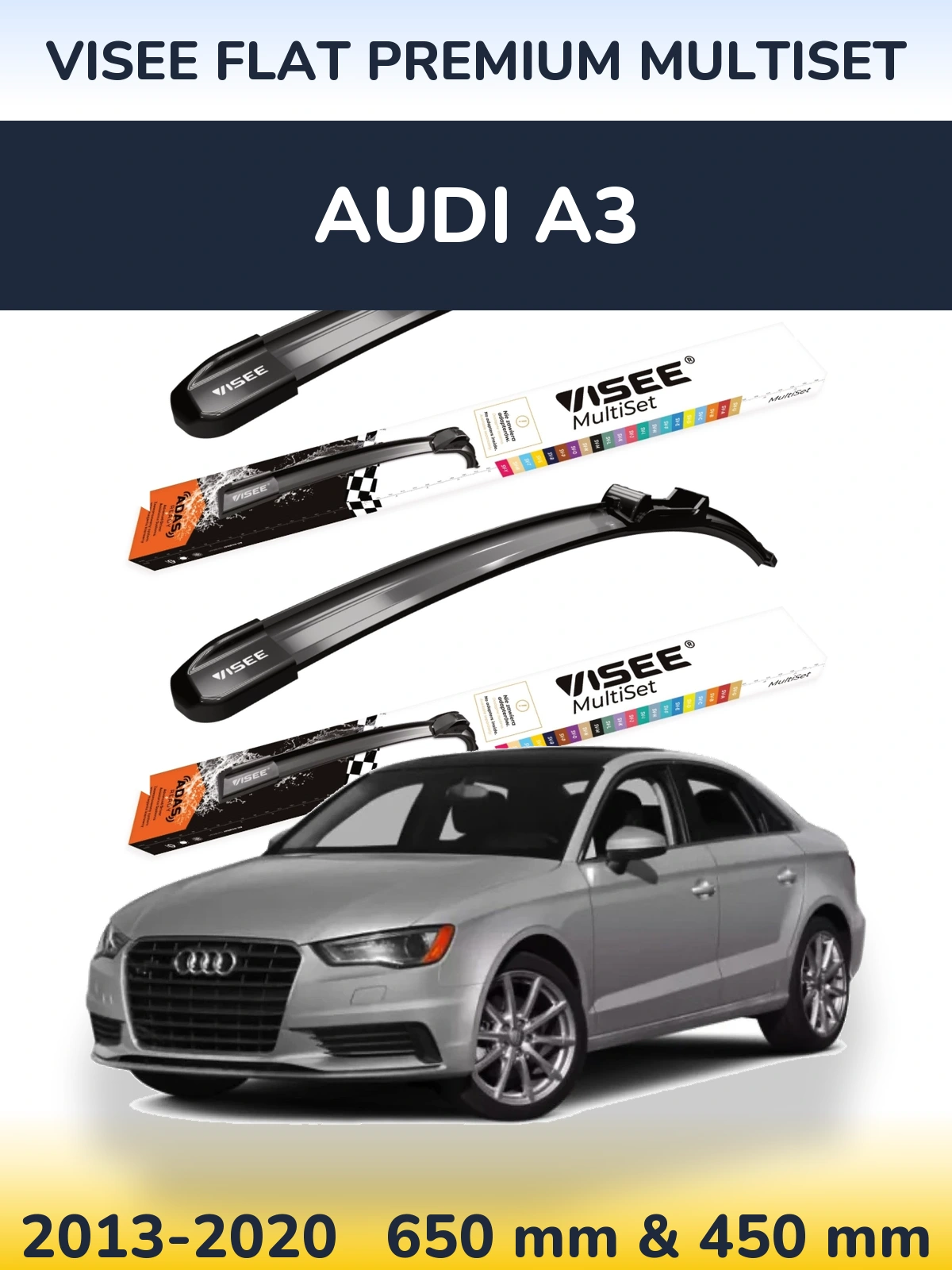 Torkarblad VISEE FLAT PREMIUM MultiSet för Audi A3