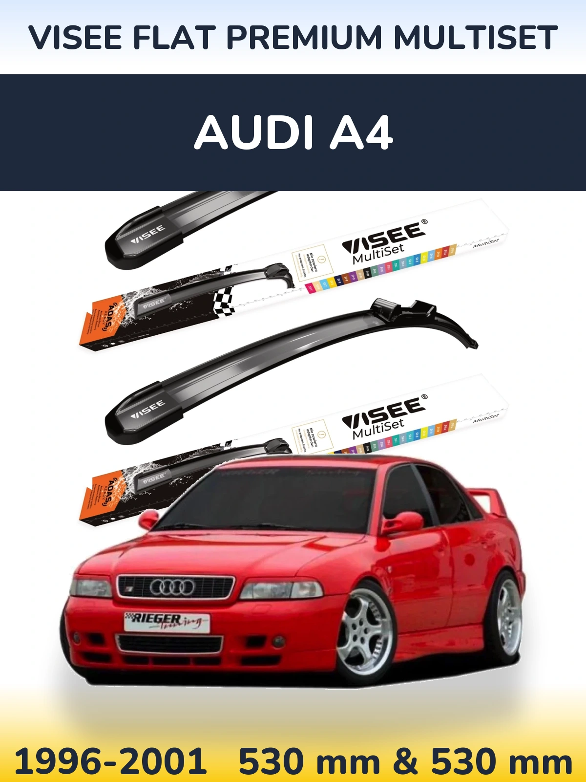 Torkarblad VISEE FLAT PREMIUM MultiSet för Audi A4
