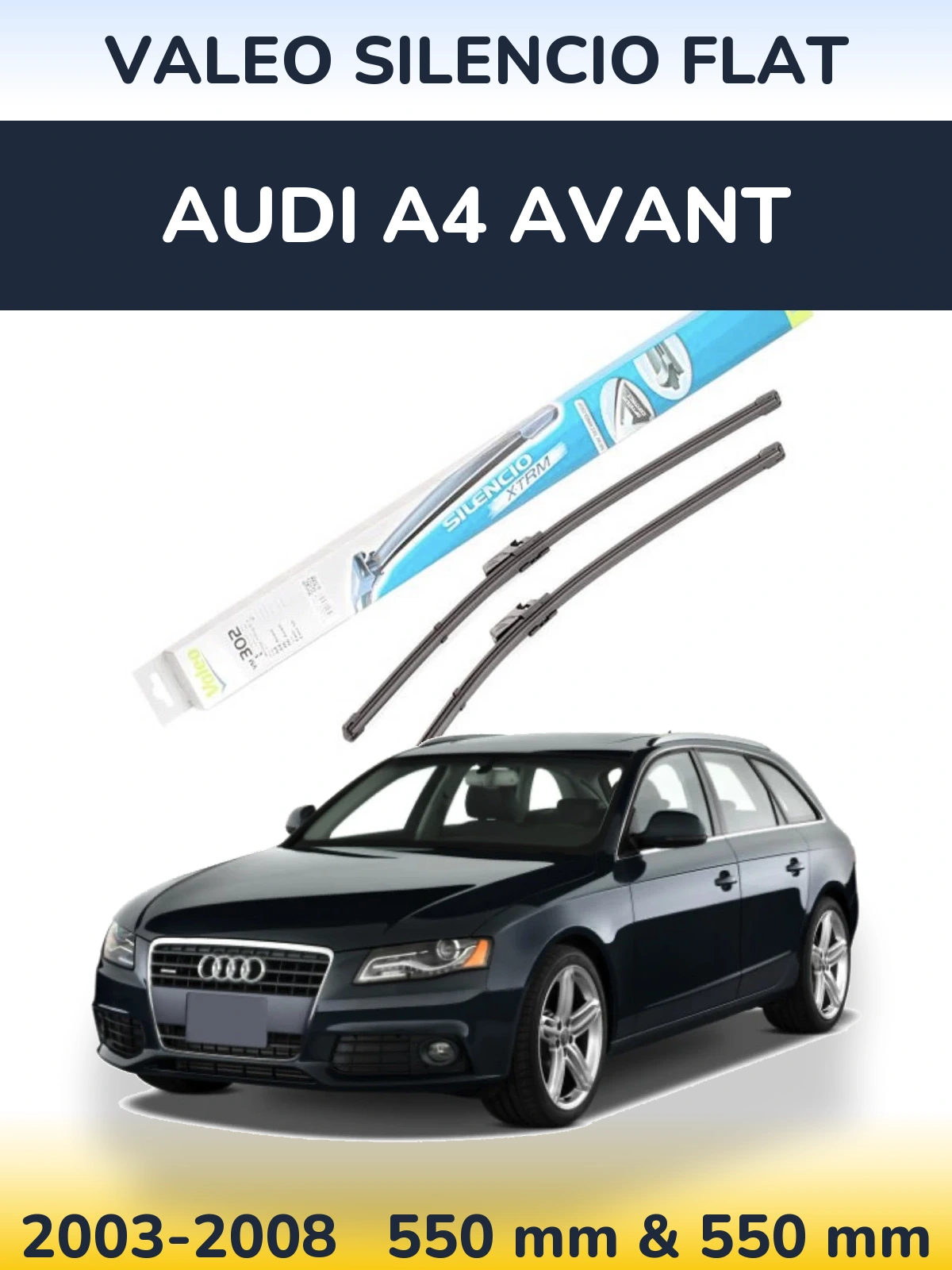 Комплект передних дворников Valeo Silencio Flat 550 & 550 мм для Audi A4 Avant 2003-2008