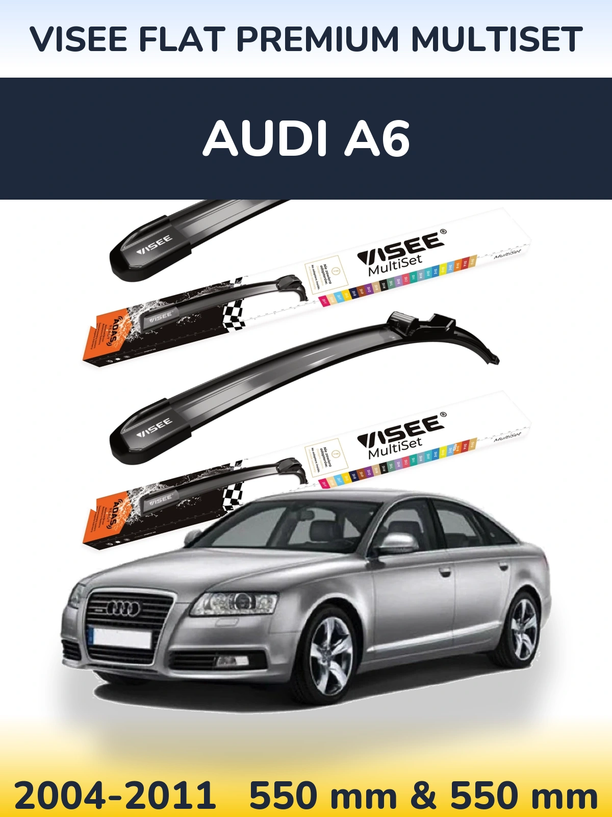 Torkarblad VISEE FLAT PREMIUM MultiSet för Audi A6