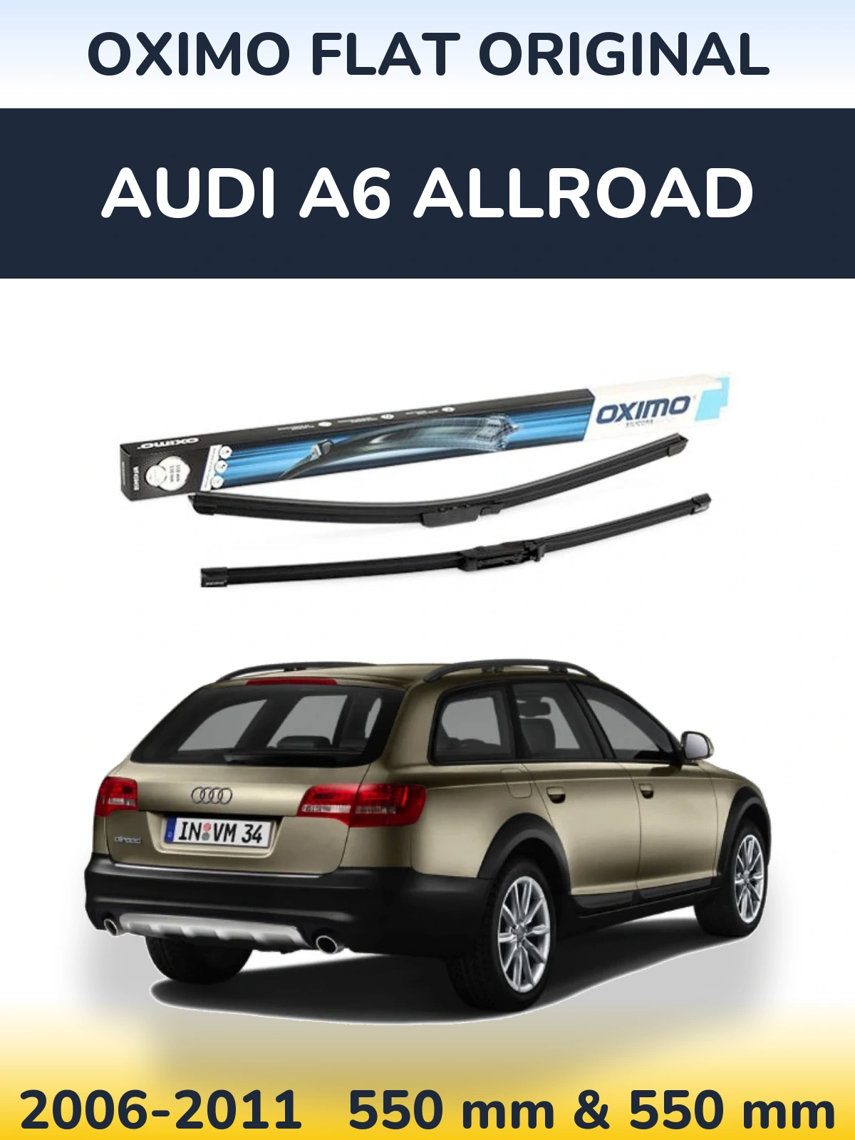 Комплект передніх щіток Oximo Flat Original 550 & 550 мм для Audi A6 Allroad 2006-2011