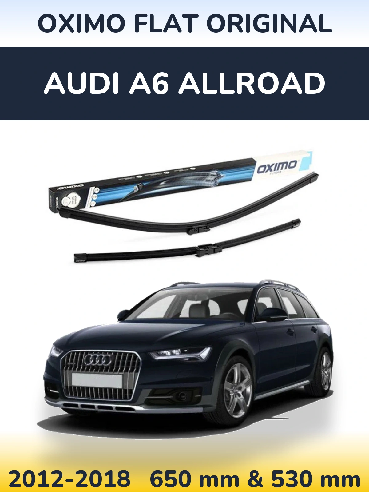 Комплект передних дворников Oximo Flat Original 650 & 530 мм для Audi A6 Allroad 2012-2018