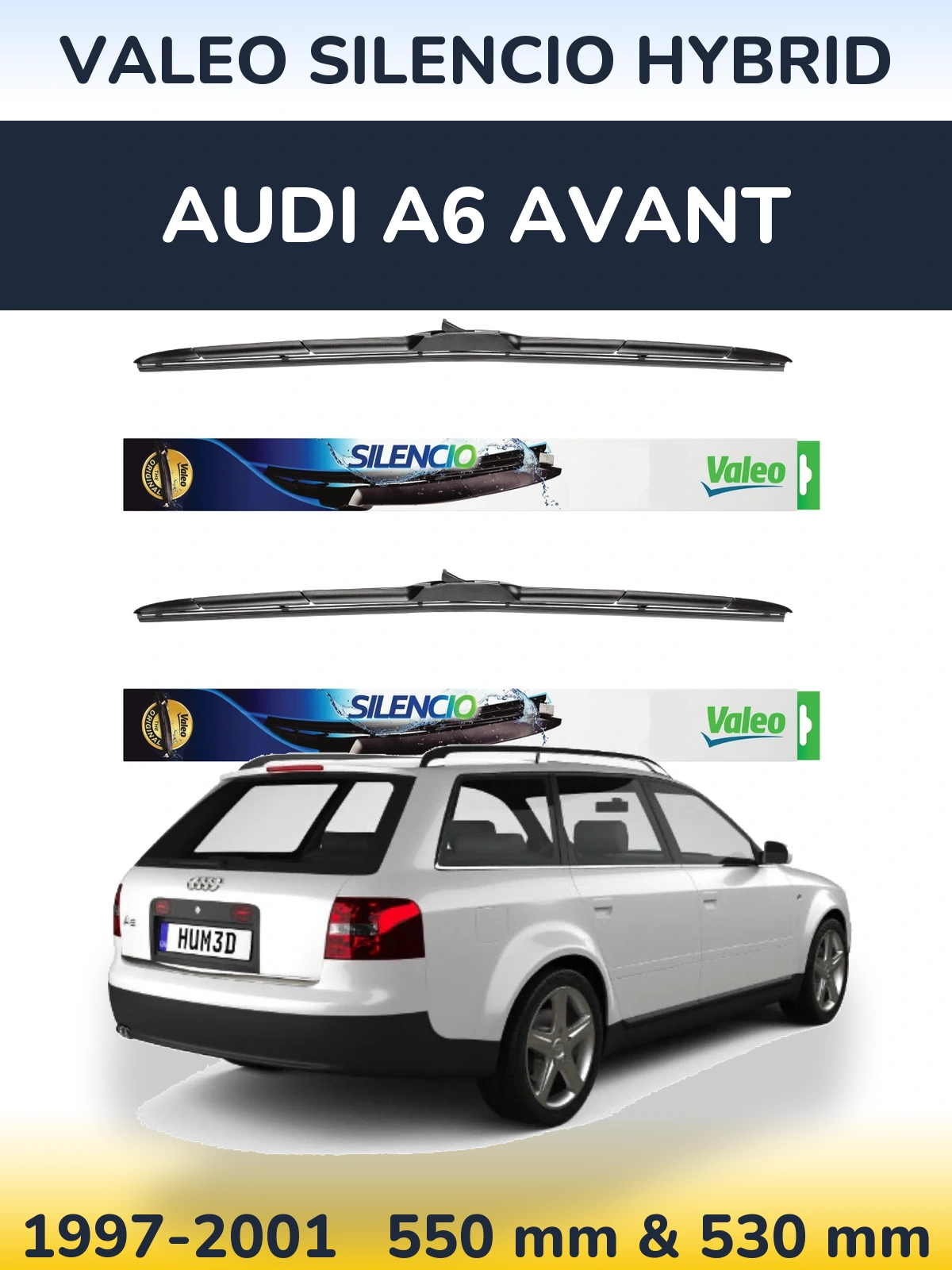 Torkarblad Valeo Silencio Hybrid för Audi A6 Avant