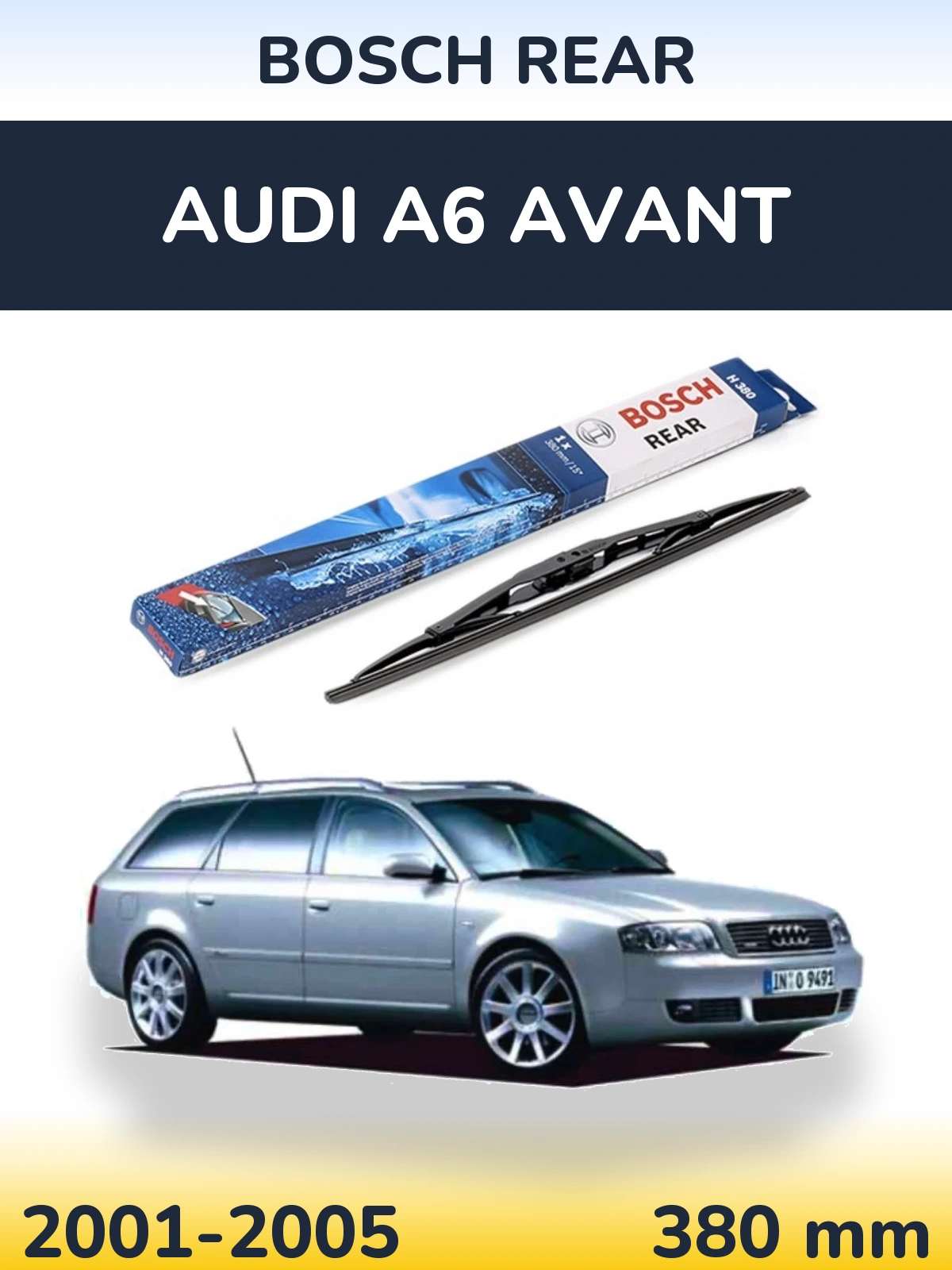 Задний дворник BOSCH Rear 380 мм для Audi A6 Avant 2001-2005