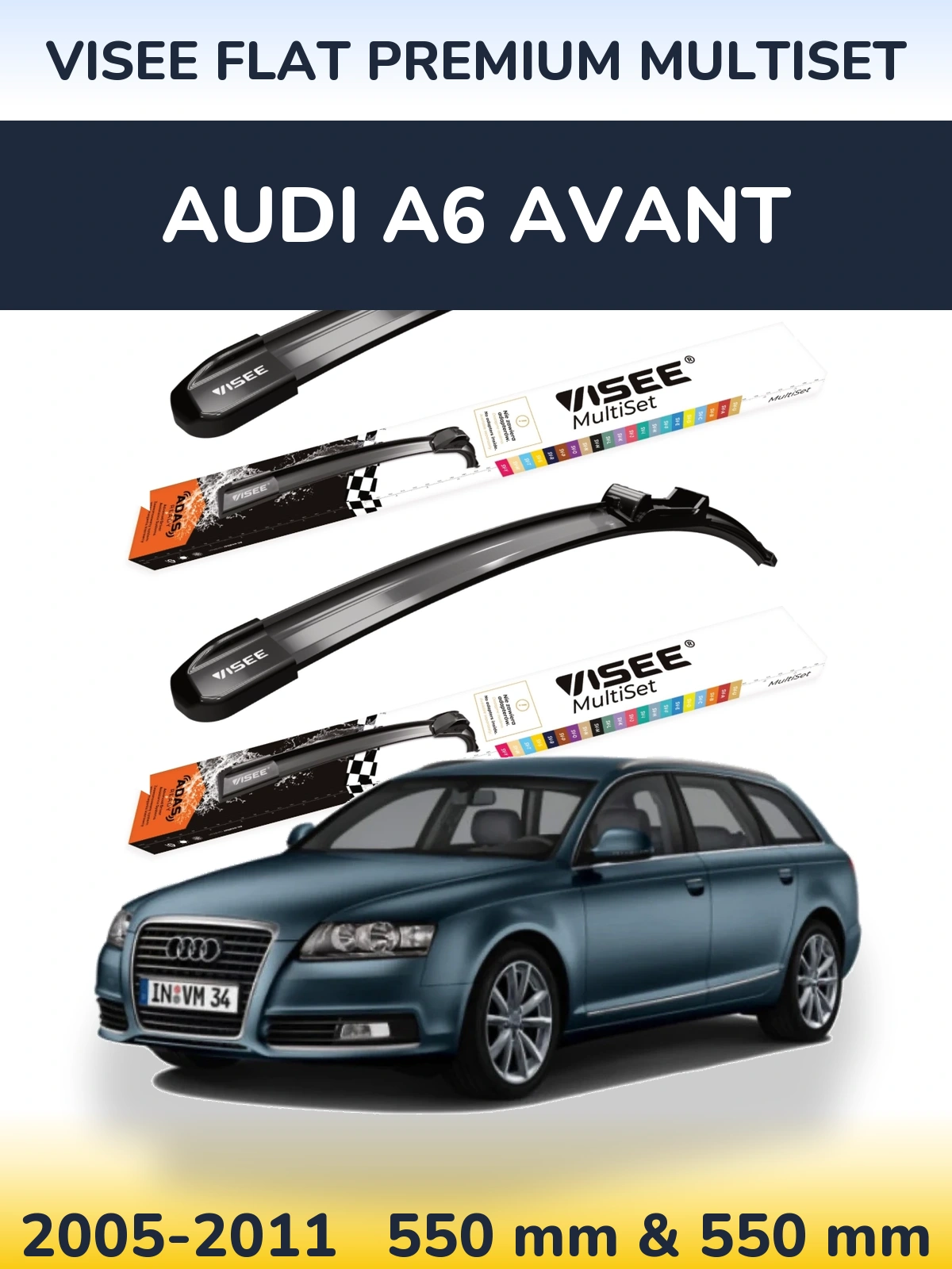 Torkarblad VISEE FLAT PREMIUM MultiSet för Audi A6 Avant