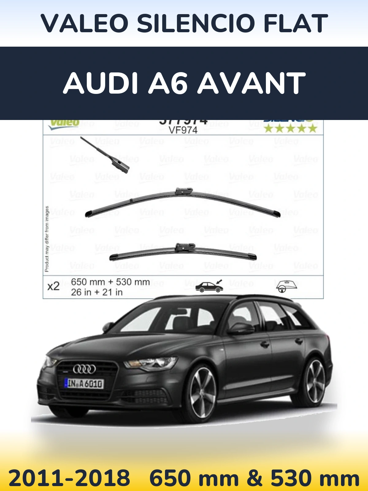 Torkarblad Valeo Silencio Flat för Audi A6 Avant