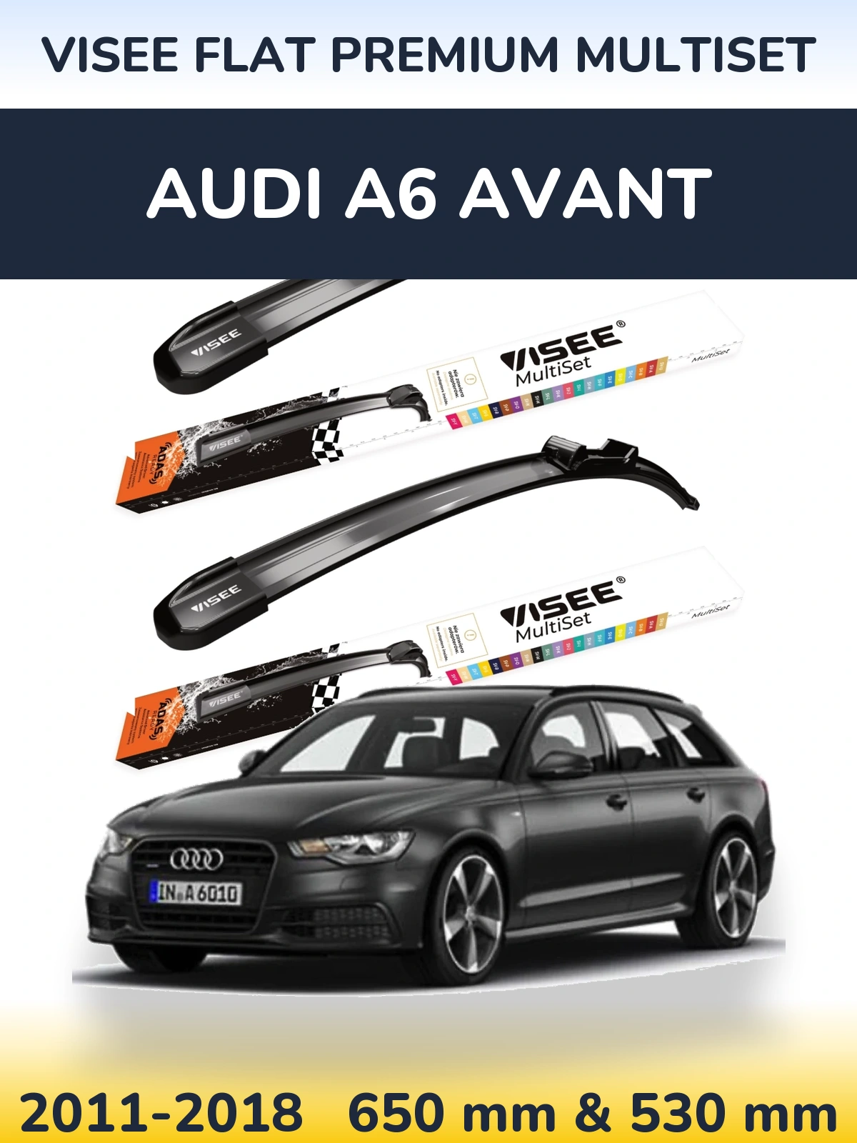 Torkarblad VISEE FLAT PREMIUM MultiSet för Audi A6 Avant