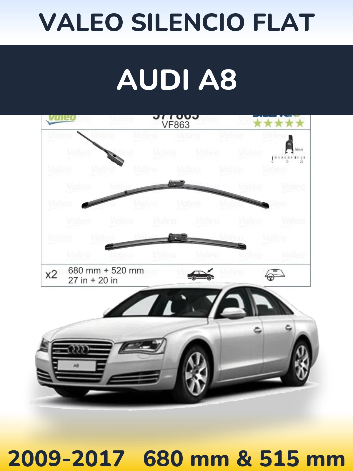 Torkarblad Valeo Silencio Flat för Audi A8