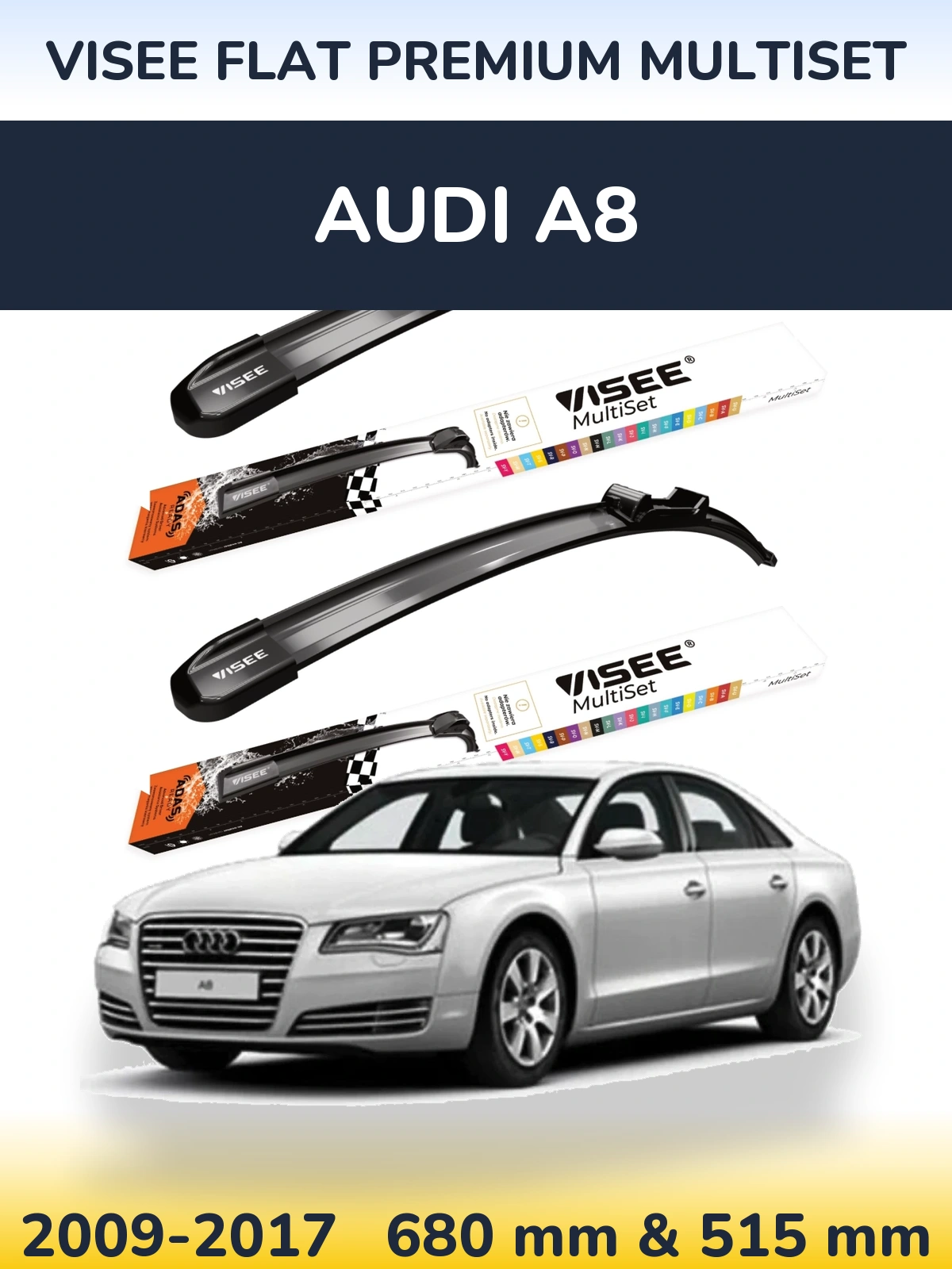 Torkarblad VISEE FLAT PREMIUM MultiSet för Audi A8