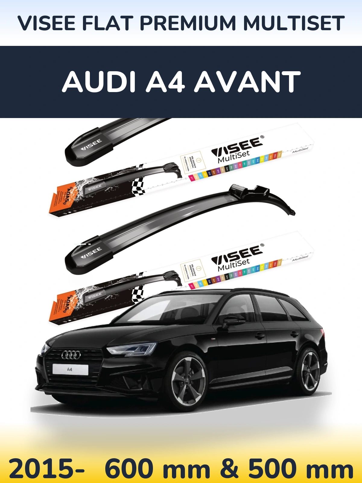 Torkarblad VISEE FLAT PREMIUM MultiSet för Audi A4 Avant