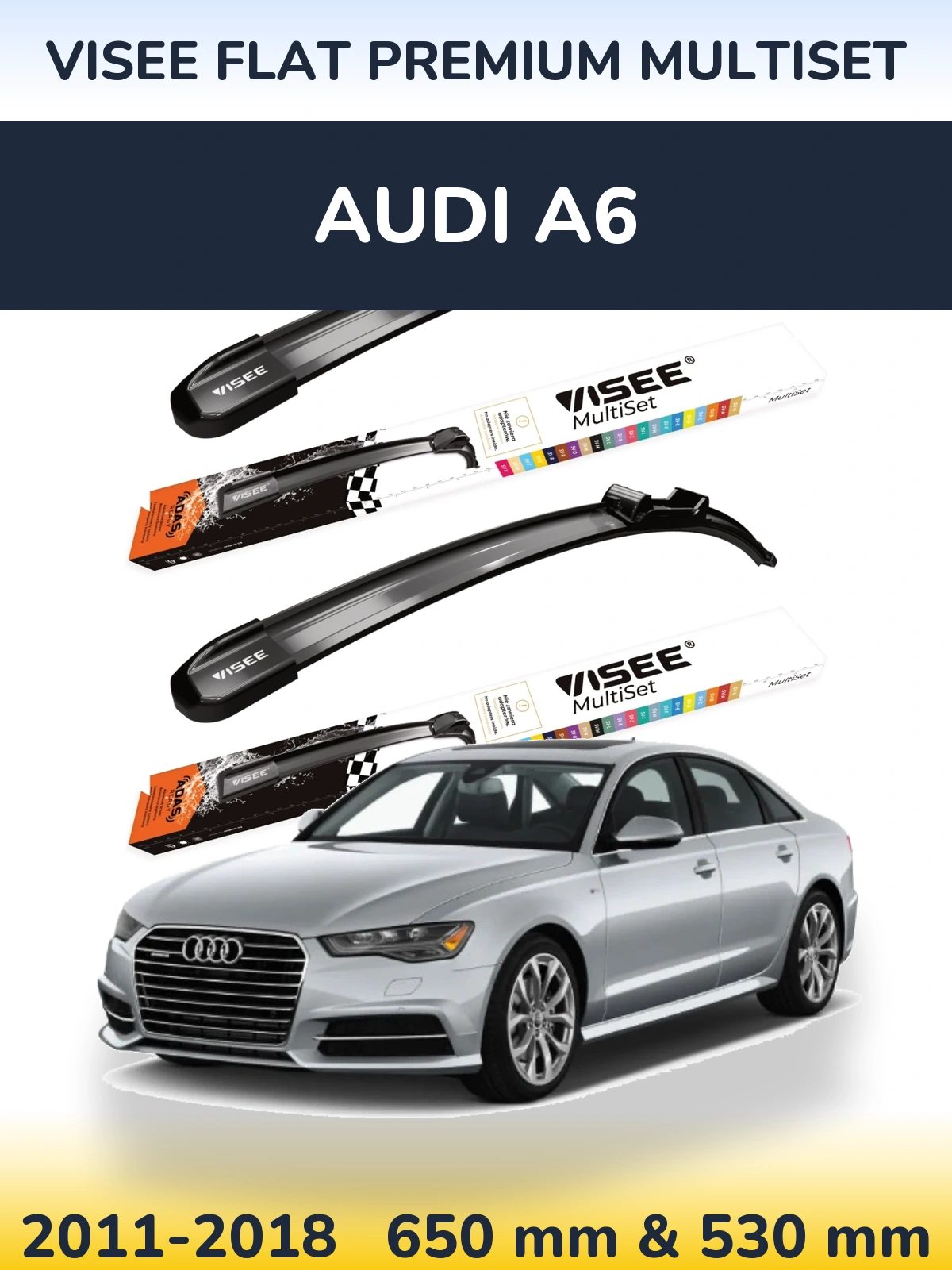 Torkarblad VISEE FLAT PREMIUM MultiSet för Audi A6