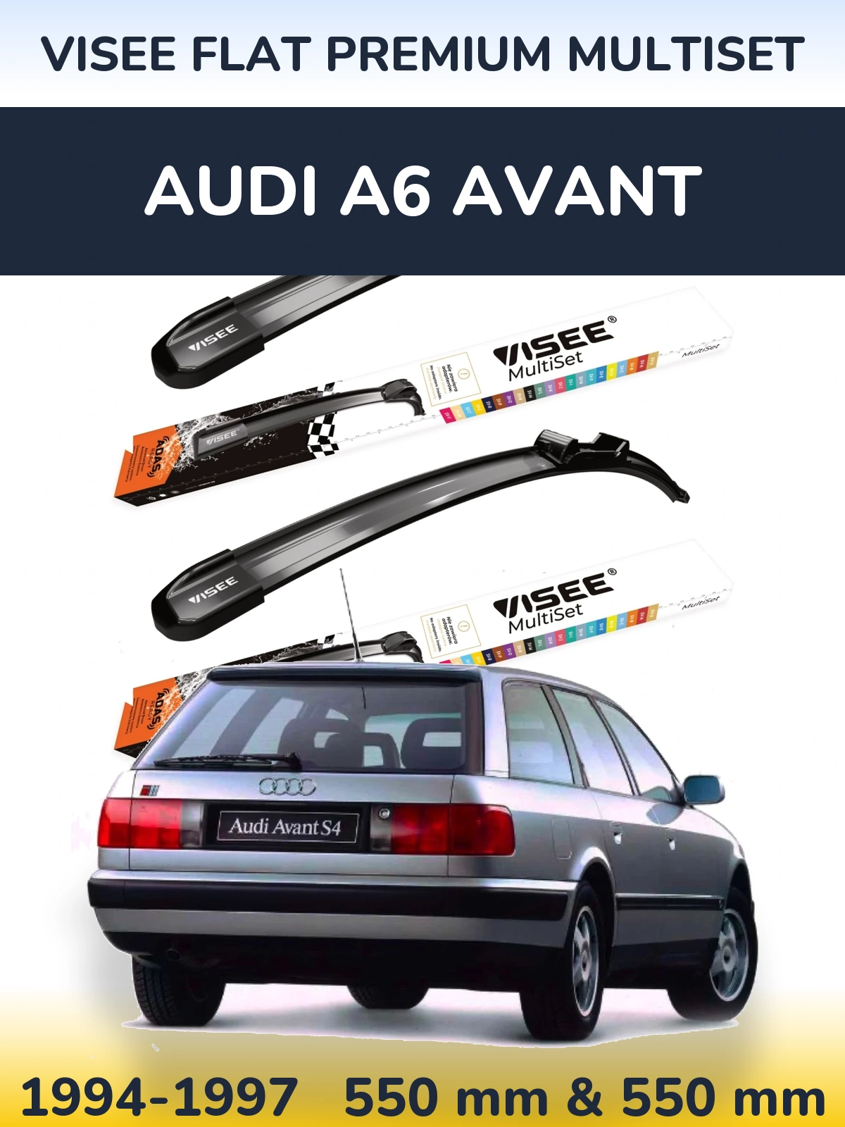 Torkarblad VISEE FLAT PREMIUM MultiSet för Audi A6 Avant