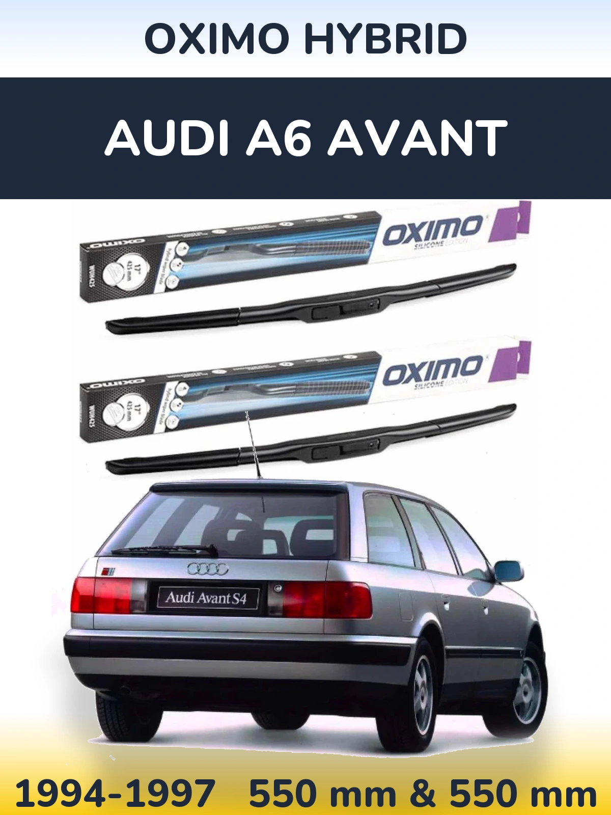 Комплект передних дворников Oximo Hybrid 550 & 550 мм для Audi A6 Avant 1994-1997