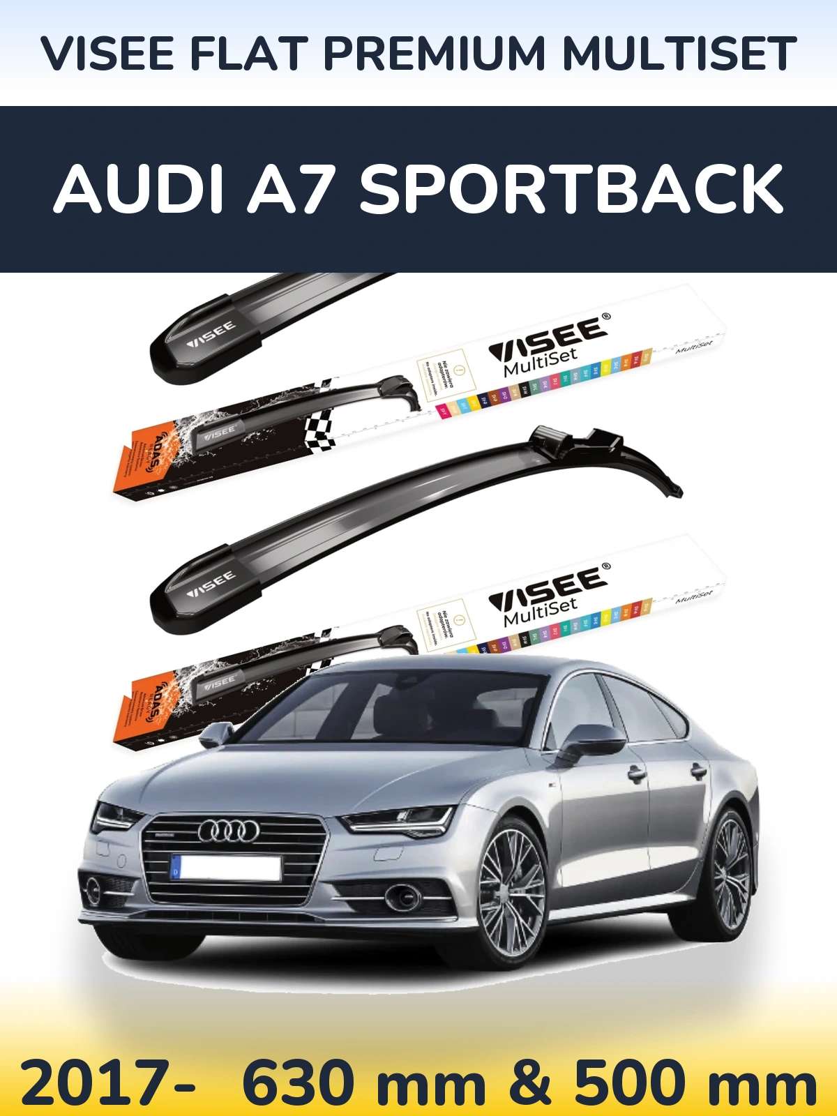 Torkarblad VISEE FLAT PREMIUM MultiSet för Audi A7 Sportback
