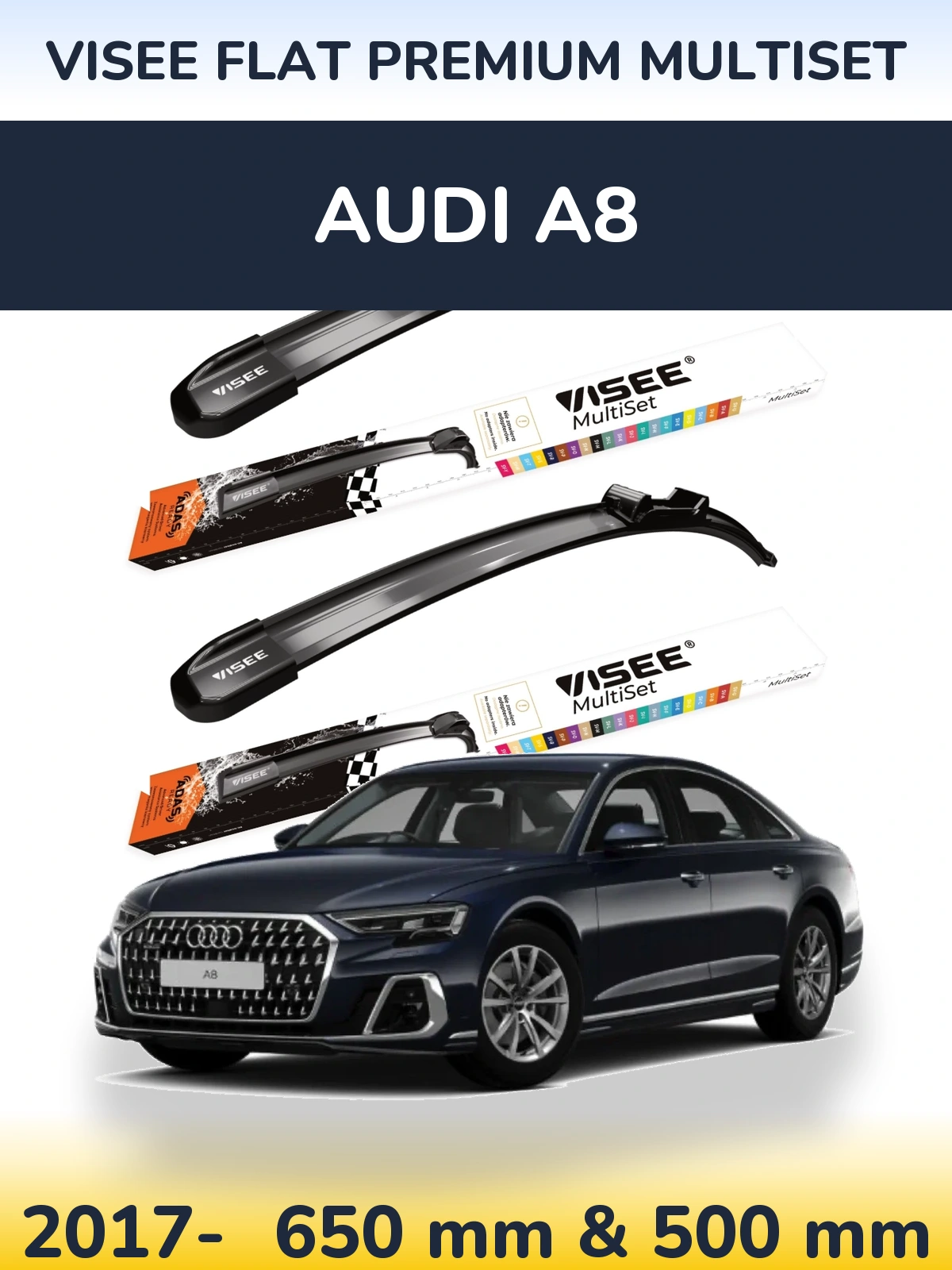 Torkarblad VISEE FLAT PREMIUM MultiSet för Audi A8