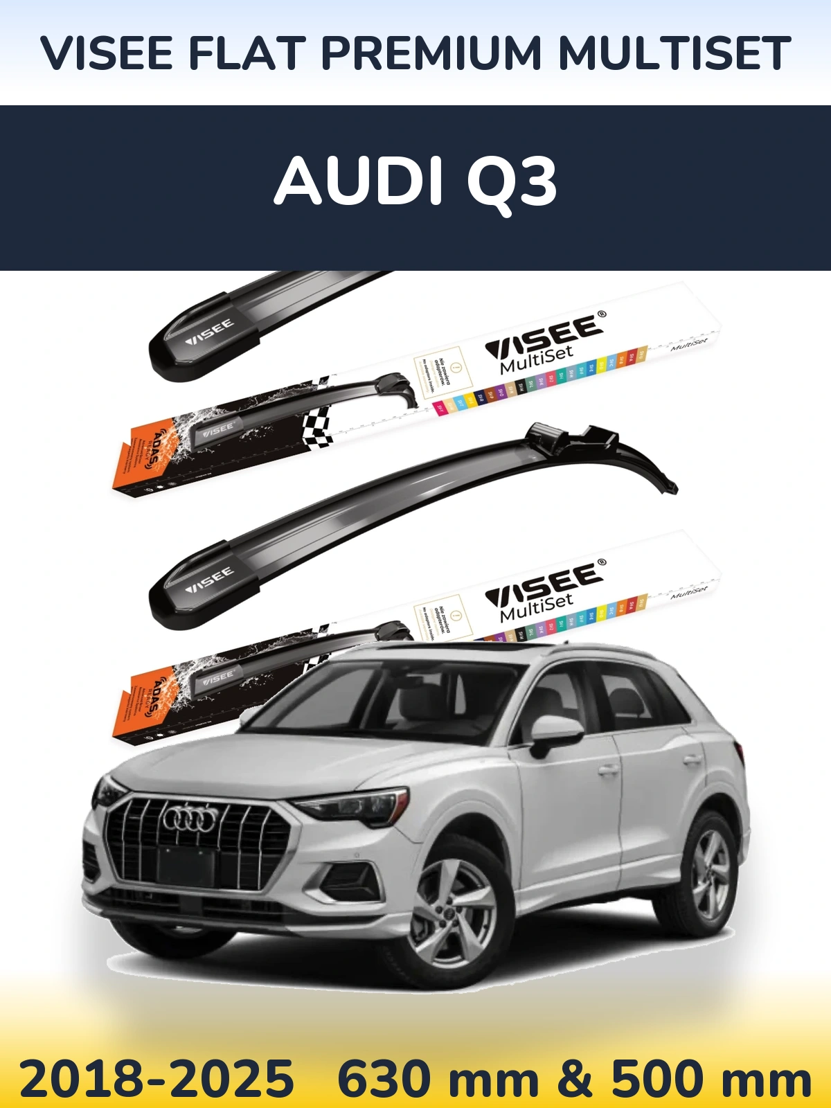 Torkarblad VISEE FLAT PREMIUM MultiSet för Audi Q3