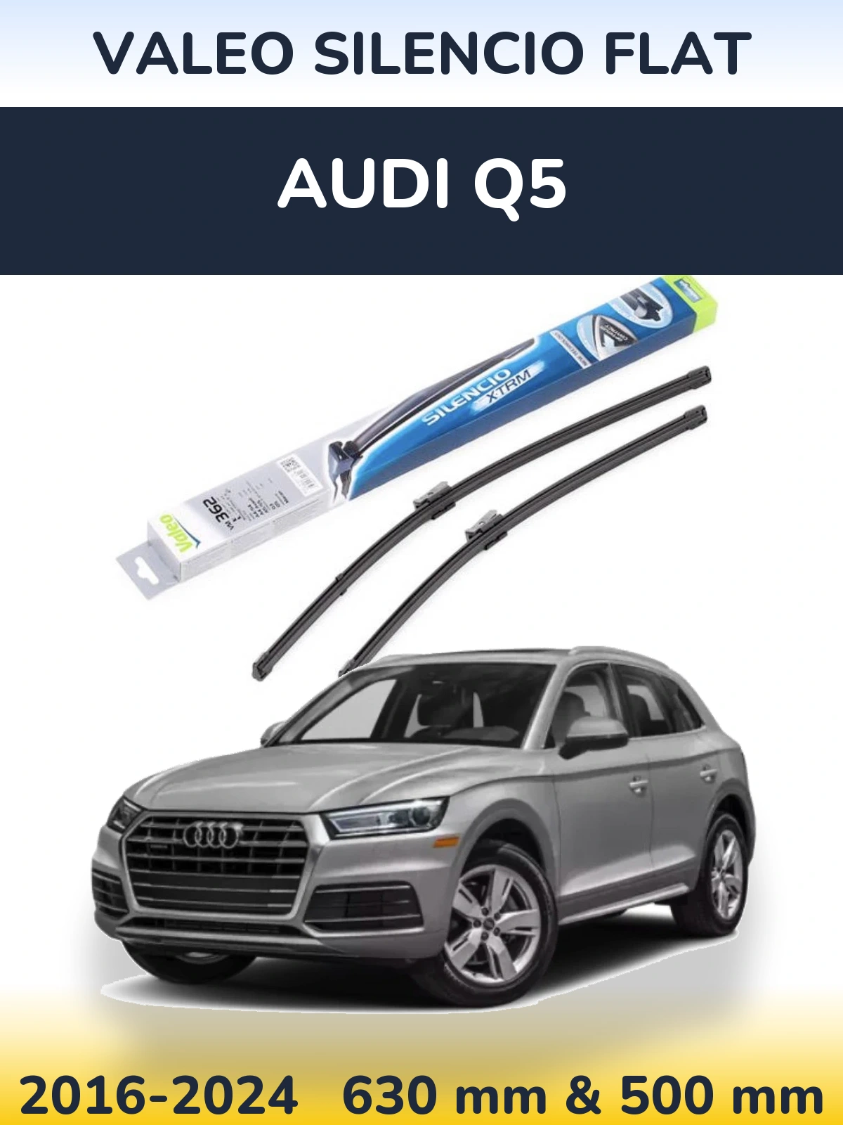 Комплект передних дворников Valeo Silencio Flat 600 & 500 мм для Audi Q5 2016-2024