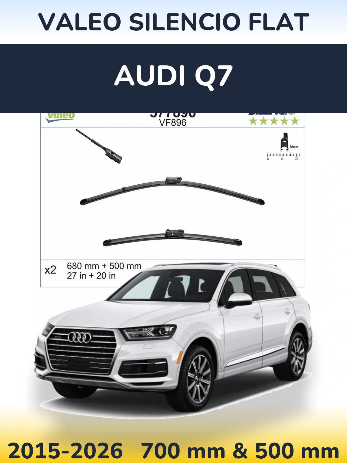 Torkarblad Valeo Silencio Flat för Audi Q7