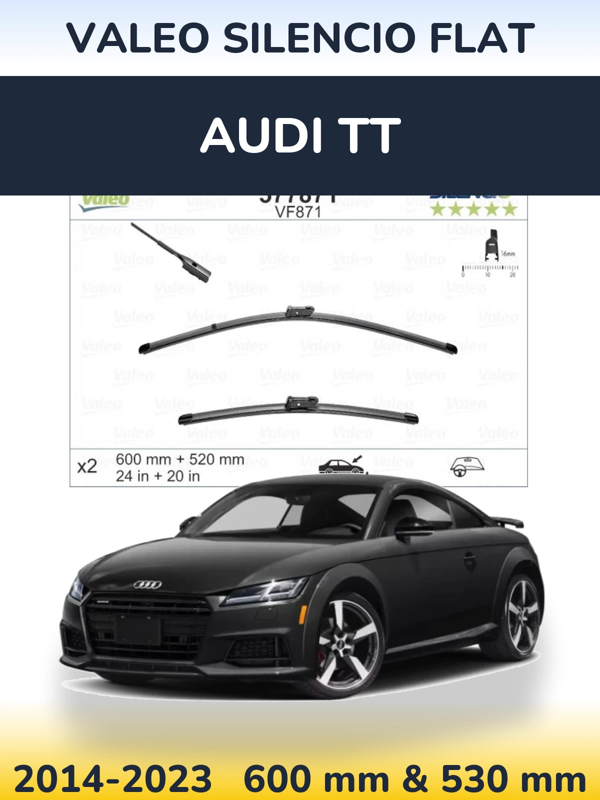 Torkarblad Valeo Silencio Flat för Audi TT